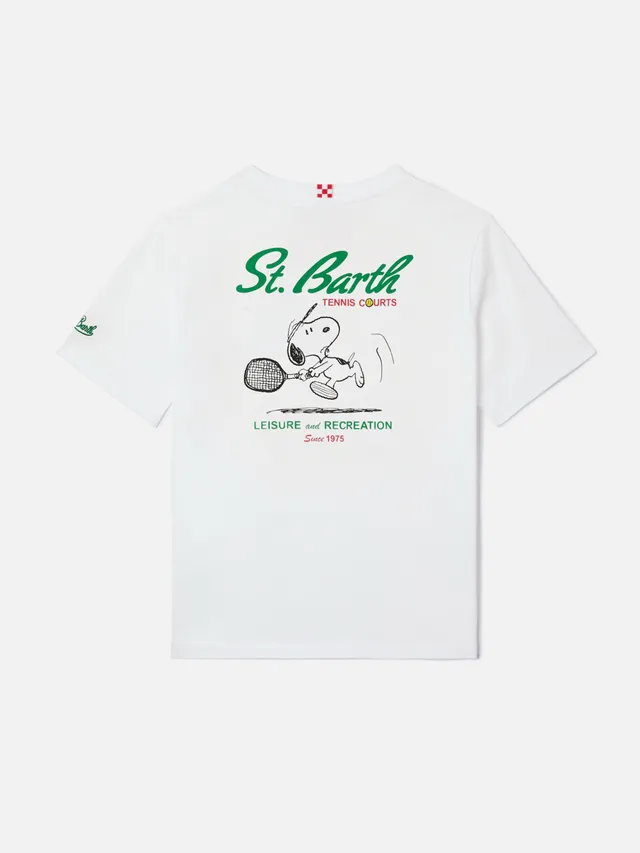 mc2-saint-barth-portland-jr-t-shirt-bambino-bianca-tennis-courts-peanuts-special image 1