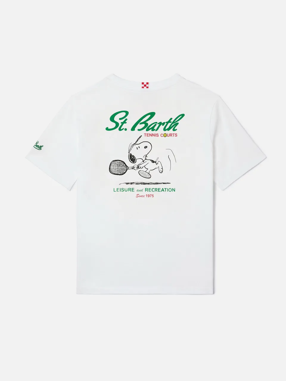 mc2-saint-barth-portland-jr-t-shirt-bambino-bianca-tennis-courts-peanuts-special image 1