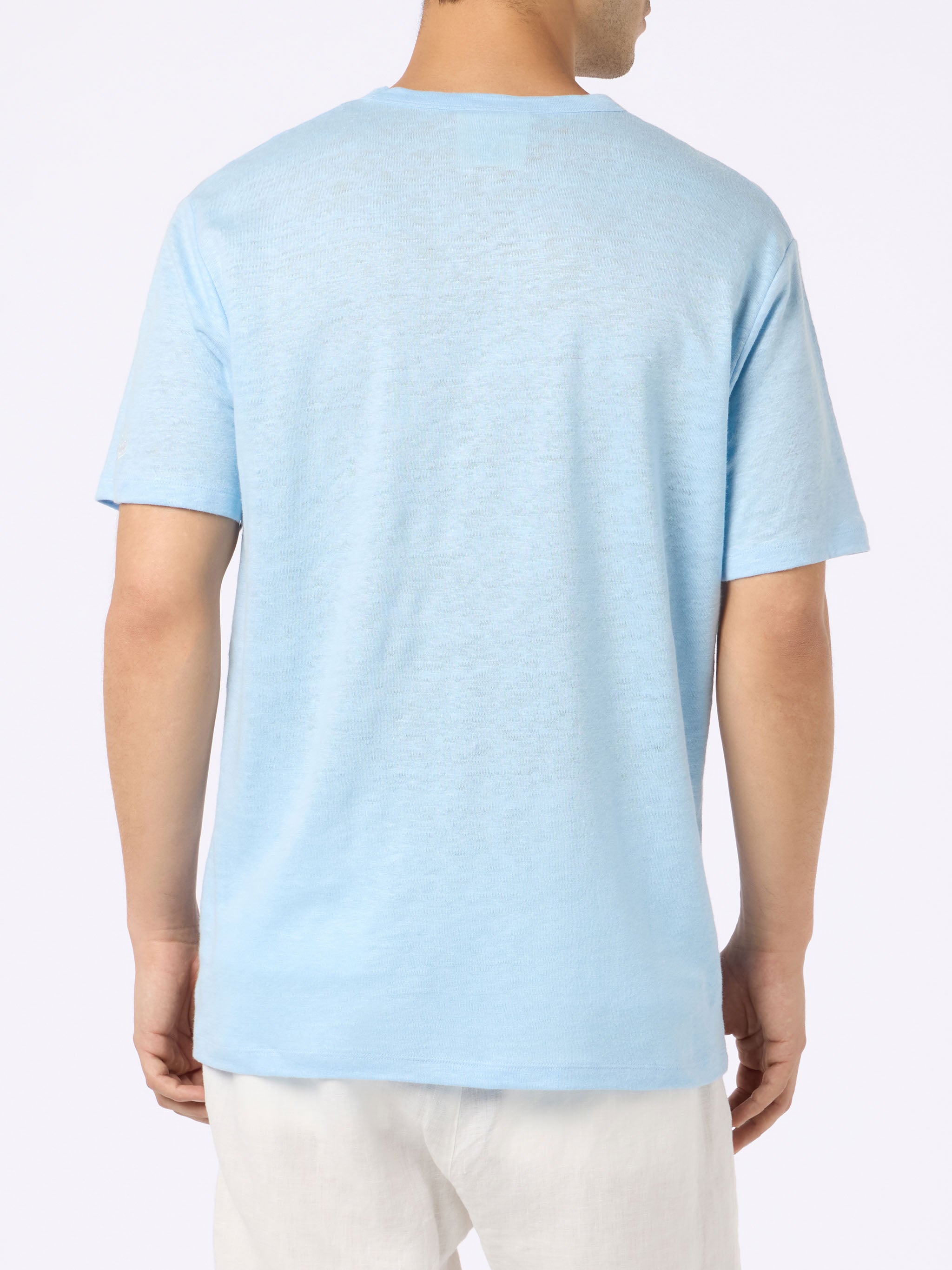 mc2-saint-barth-ecstasea-t-shirt-uomo-in-lino-jersey-azzurra-con-taschino image 4