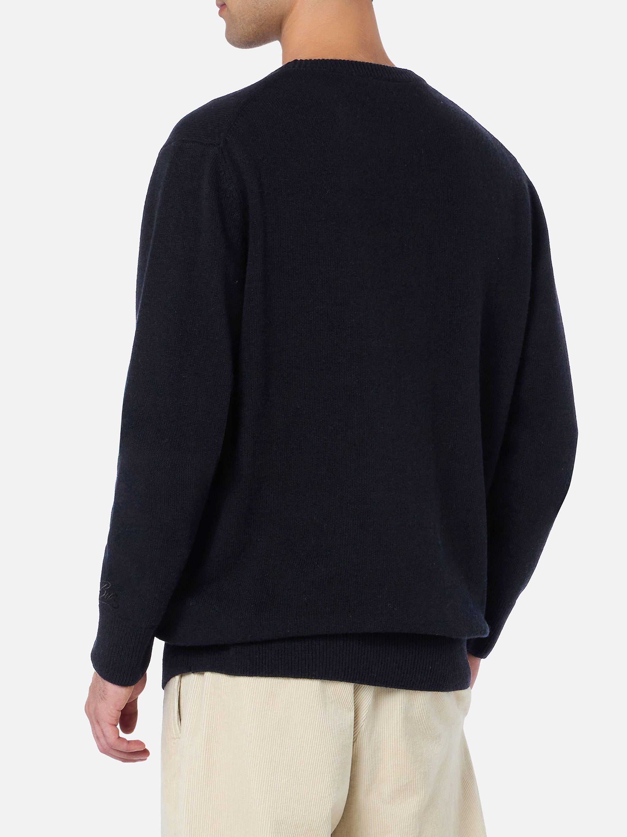 mc2-saint-barth-maglione-regent-100-cashmere-nero-uomo image 3