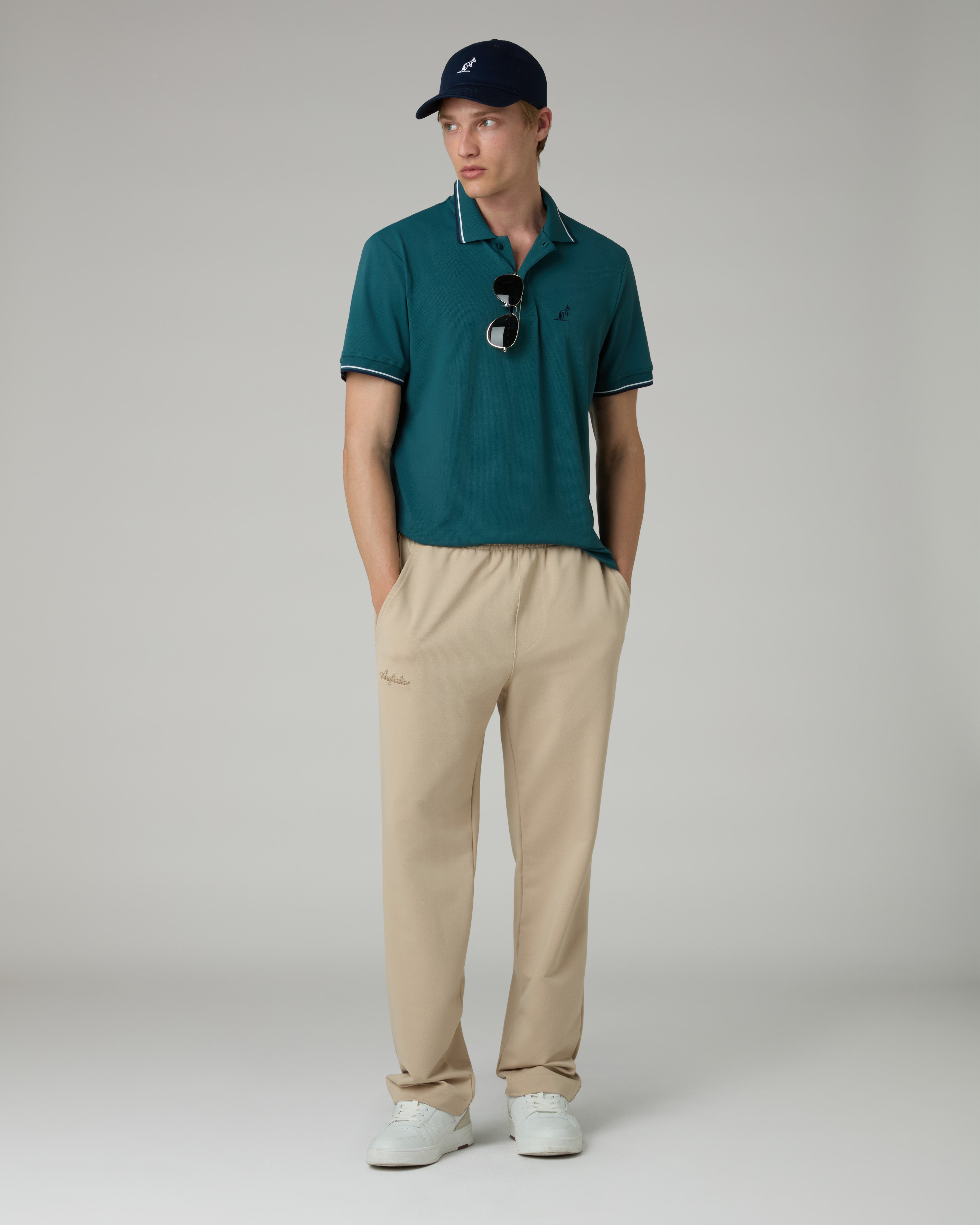 australian-league-2-stripes-polo-tecnica-alloro-regular-fit image 2