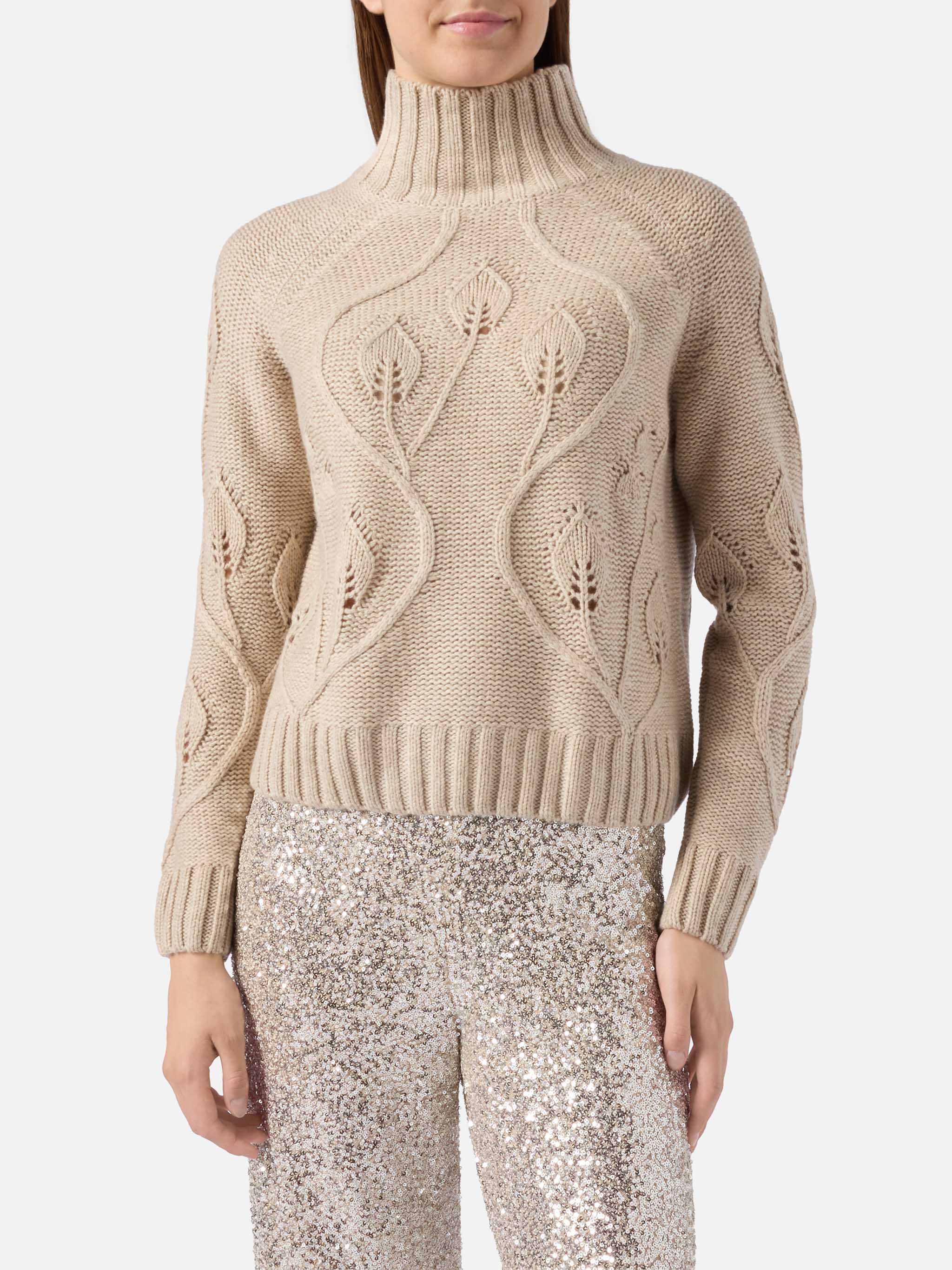 mc2-saint-barth-alais-maglia-donna-beige-collo-alto-cashmere-fiori-3d image 1