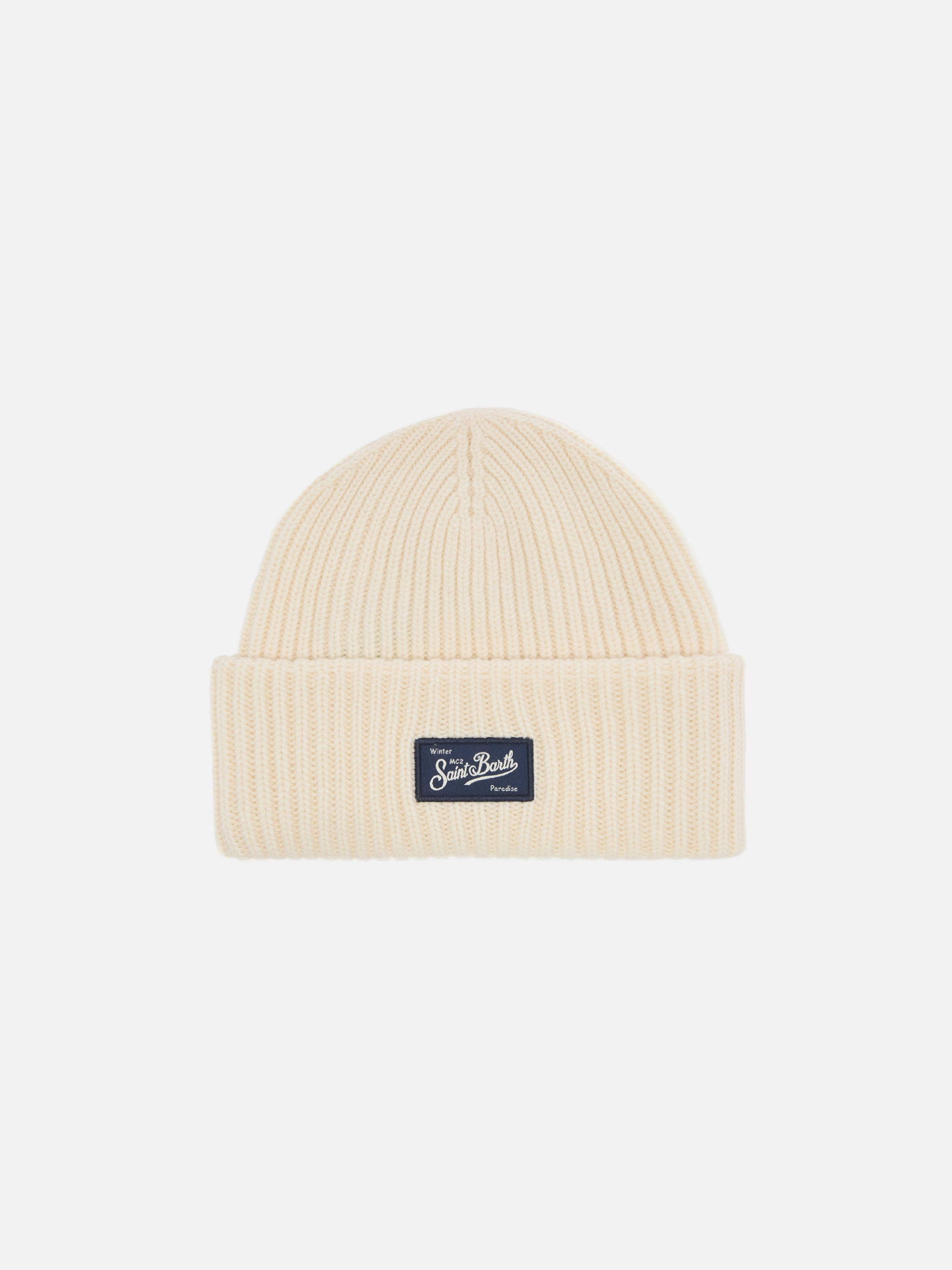 mc2-saint-barth-berry-brr0003-berretto-bianco-a-coste-cashmere-blend image 1