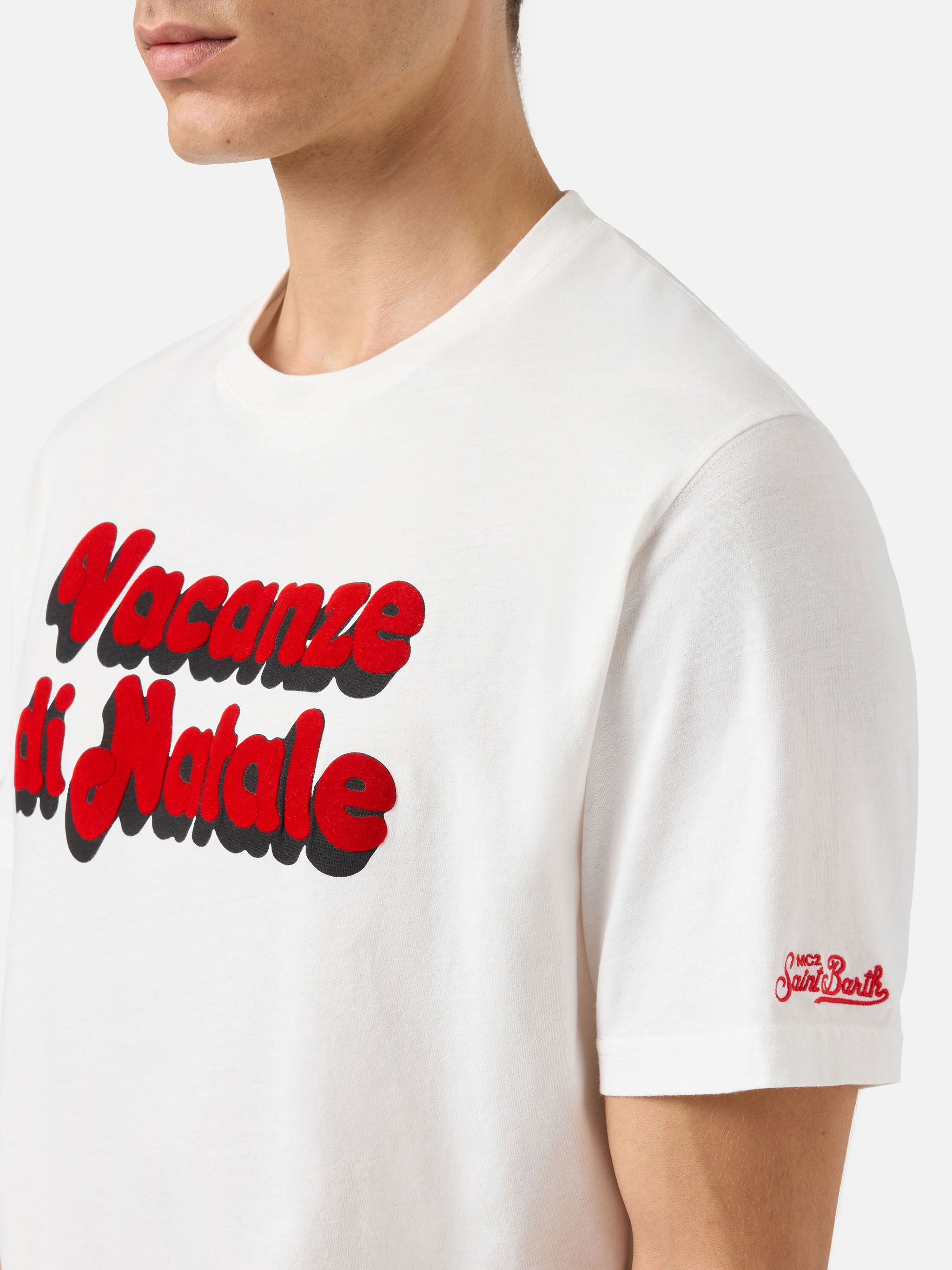 t-shirt-mc2-saint-barth-arnott-warm-in-cotone-smerigliato-stampa-flock-locandina image 3