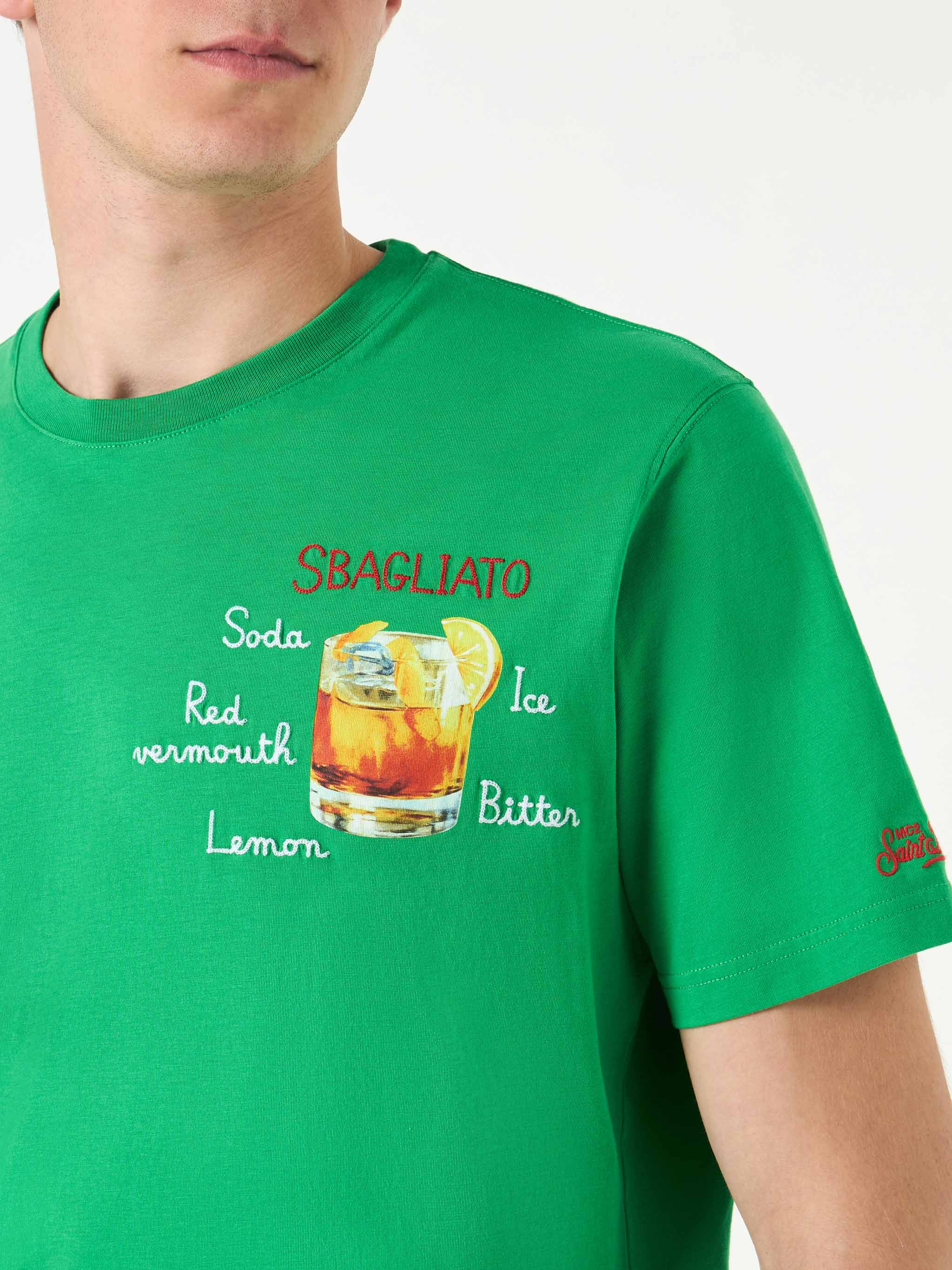 mc2-saint-barth-sbagliato-t-shirt-uomo-cotone-verde-ricamo-bicchiere image 1