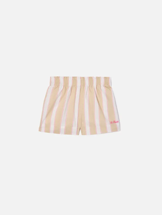 mc2-saint-barth-meave-jr-short-bambina-a-righe-beige-bianco-rosa image 1