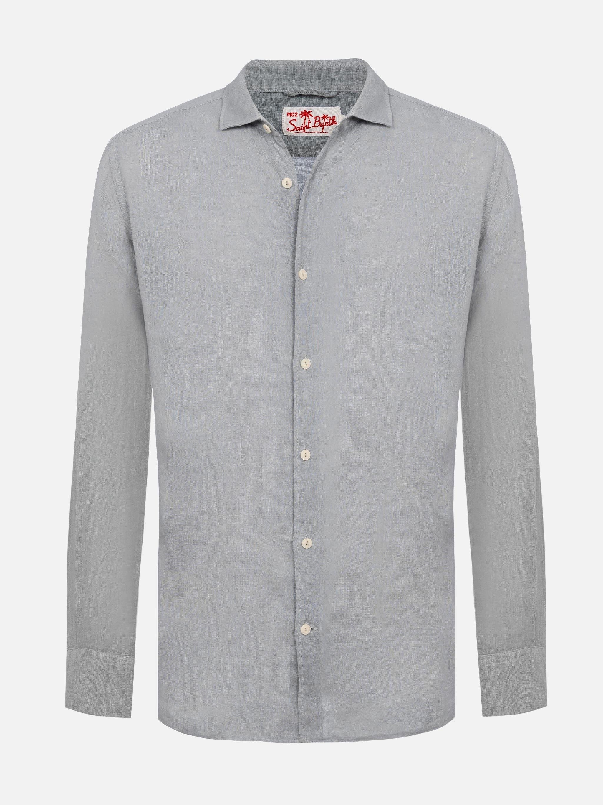 mc2-saint-barth-pamplona-camicia-uomo-in-lino-grigio-maniche-lunghe image 4