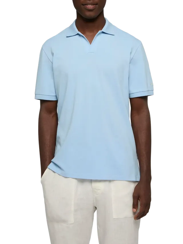 mc2-saint-barth-polo-charles-in-piquet-di-cotone-azzurro-senza-bottoni image 1