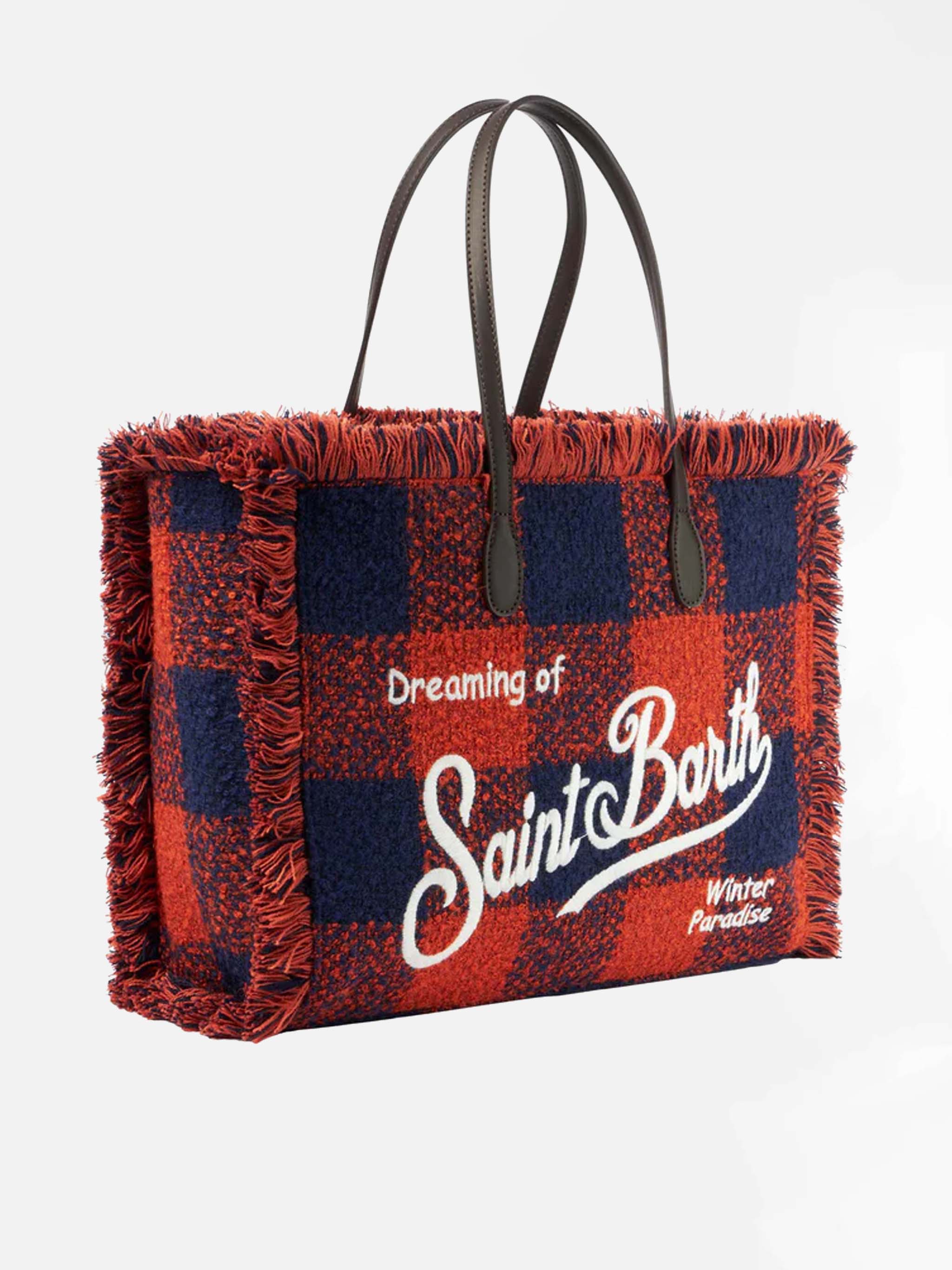 mc2-saint-barth-vanity-borsa-a-spalla-tote-40x32x20-cm-stampa-vichy-arancione-bl image 3