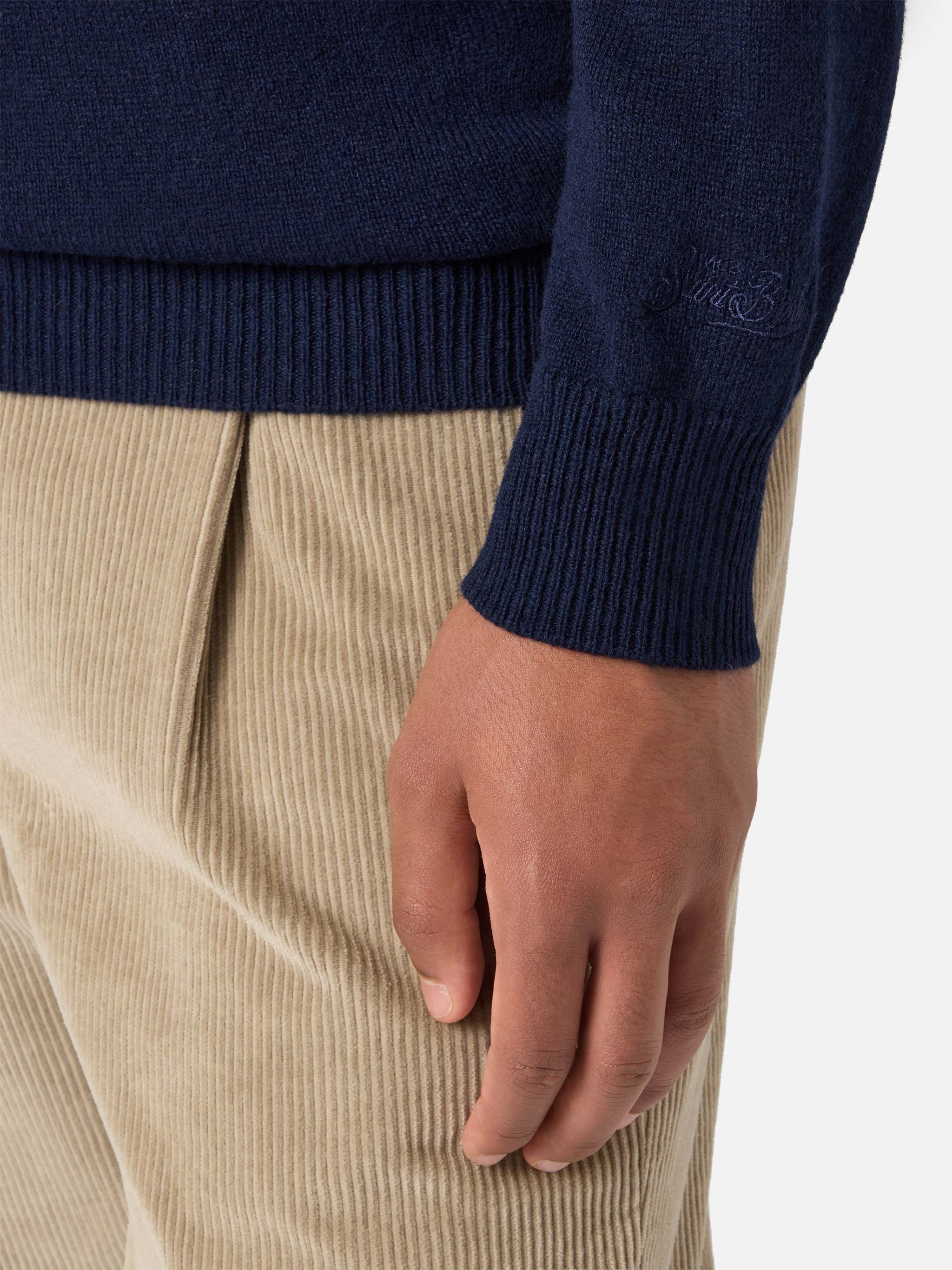 mc2-saint-barth-regent-maglione-girocollo-in-100-lambswool-blu-notte image 4
