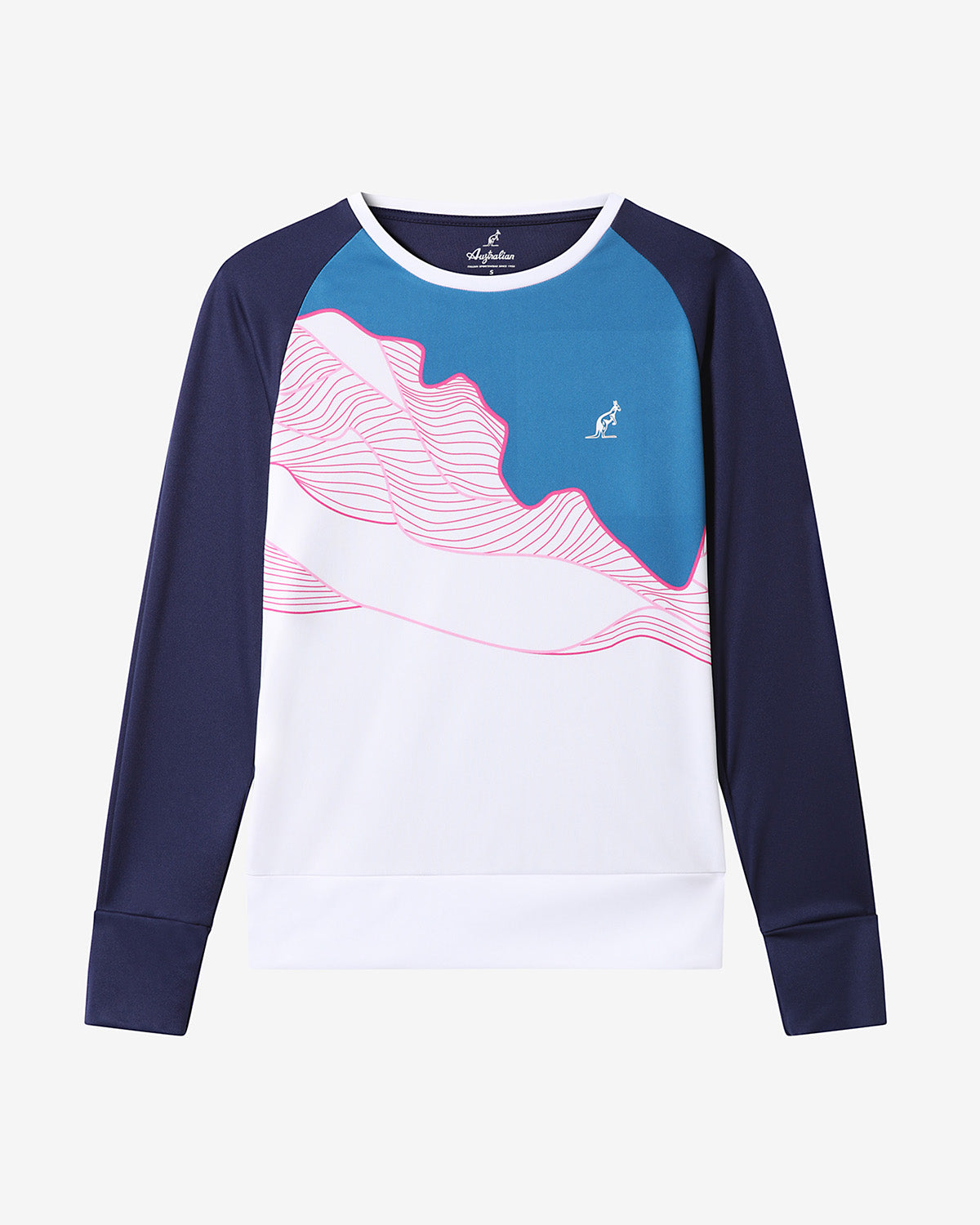 australian-ice-t-shirt-manica-lunga-tennis-blu-cosmo-performance image 5