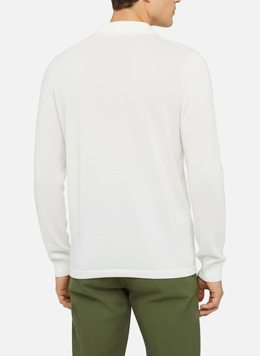 mc2-saint-barth-polo-sloan-uomo-bianca-cotone-high-twist-maniche-lunghe image 3