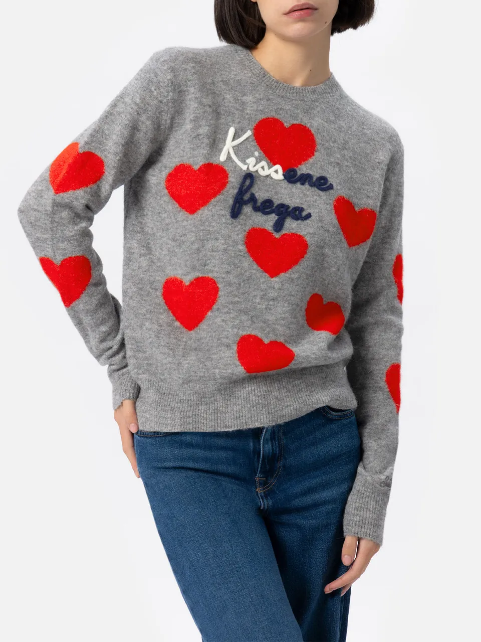 mc2-saint-barth-new-queen-maglia-donna-effetto-alpaca-grigia-kissene image 1
