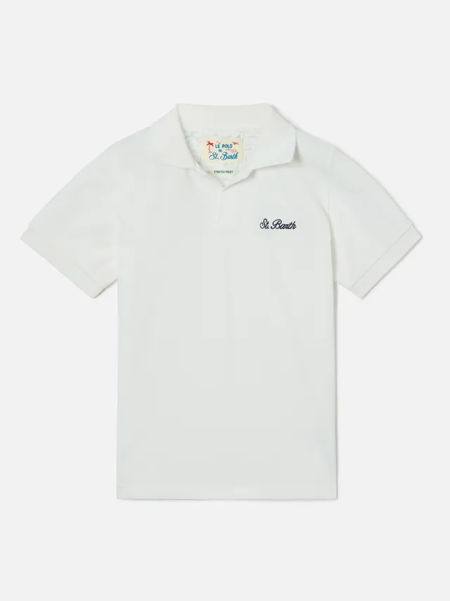 mc2-saint-barth-polo-charles-jr-da-bambino-in-piquet-di-cotone-bianco image 1