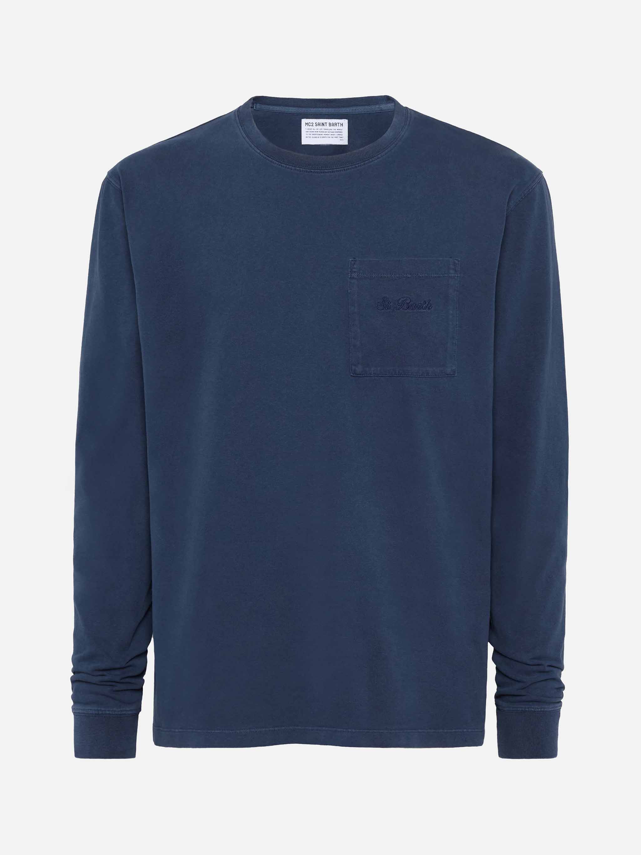 mc2-saint-barth-t-shirt-invernale-in-cotone-luton-da-uomo-blu image 1