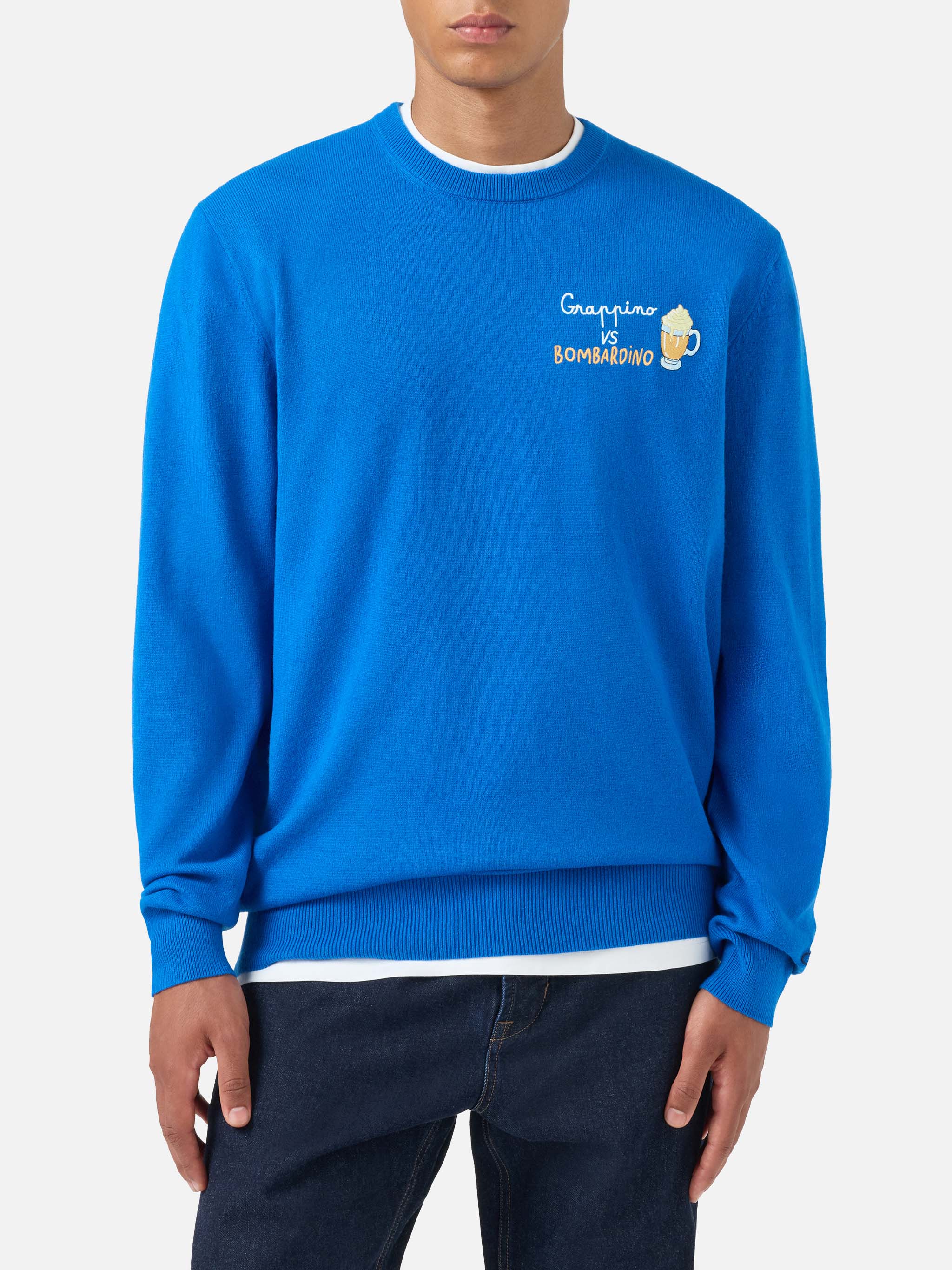mc2-saint-barth-heron-maglione-girocollo-uomo-blu-ski-grappino-vs-bombardino image 1