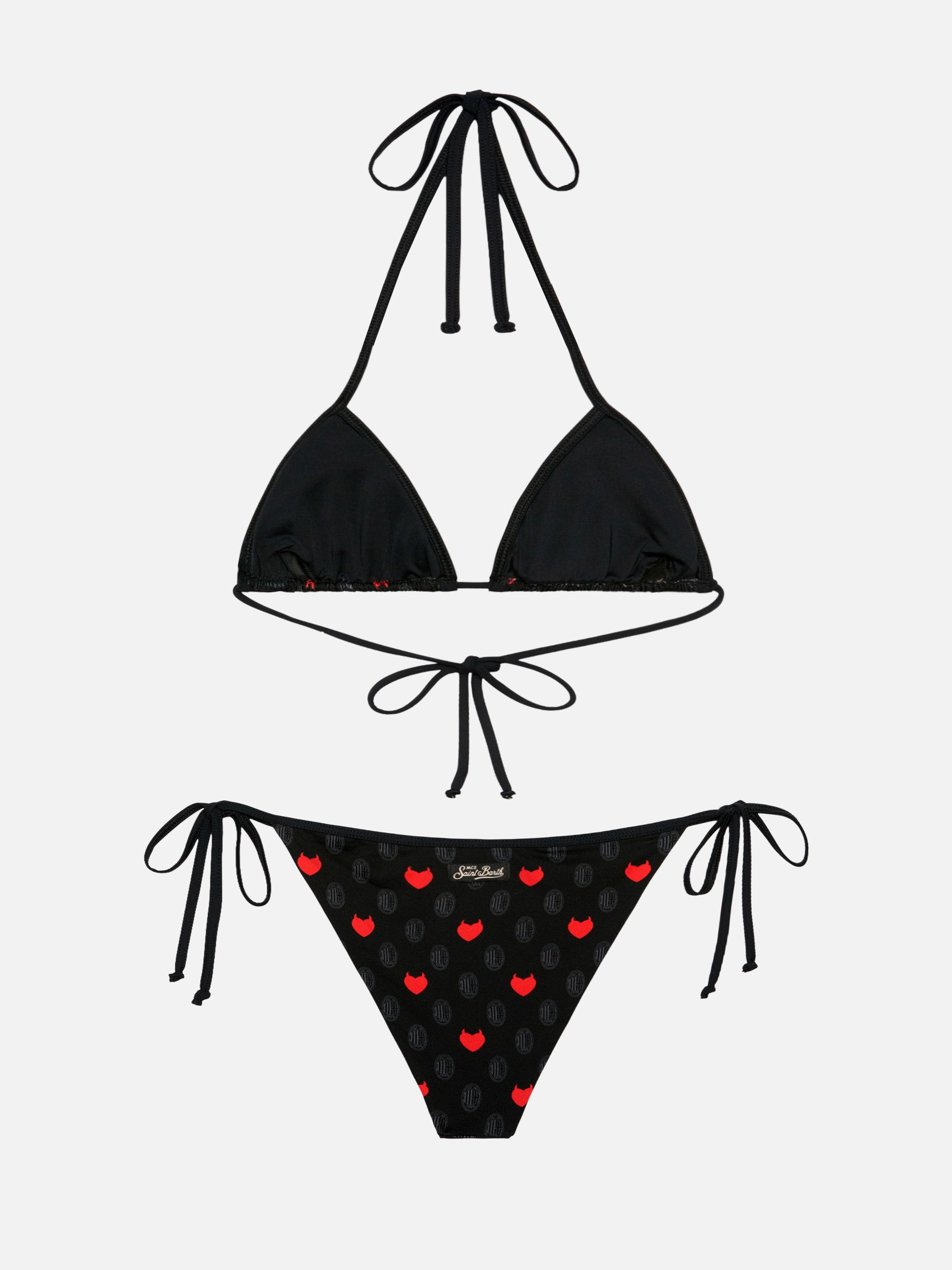 mc2-saint-barth-maleah-bikini-donna-triangolo-nero-stampa-milan-ac-milan-special image 3