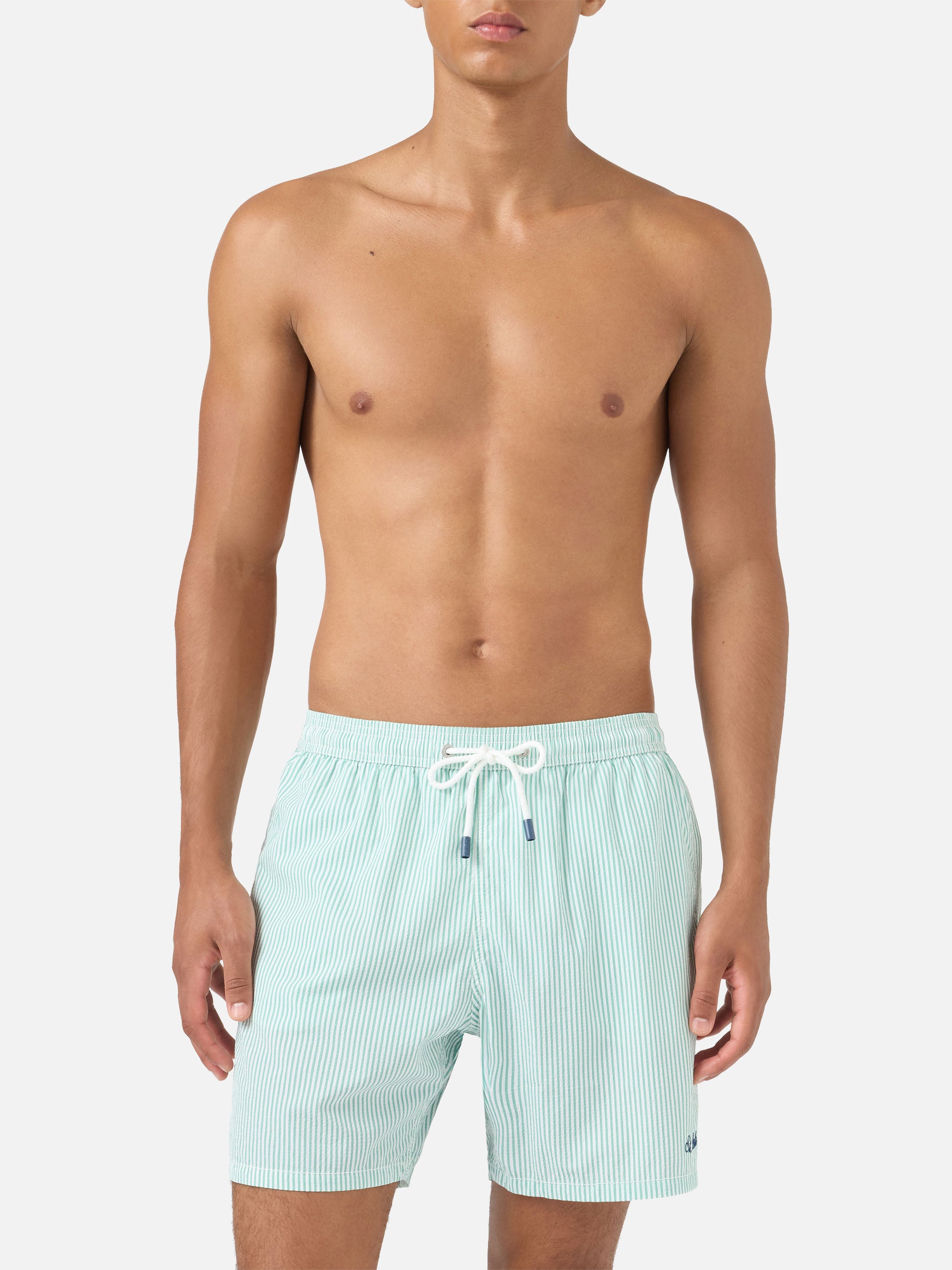 mc2-saint-barth-costume-mare-patmos-seersucker-rigato-verde-salvia-e-bianco-uomo image 3