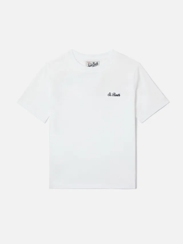 mc2-saint-barth-t-shirt-gary-jr-bambino-bianca-effetto-spugna image 1