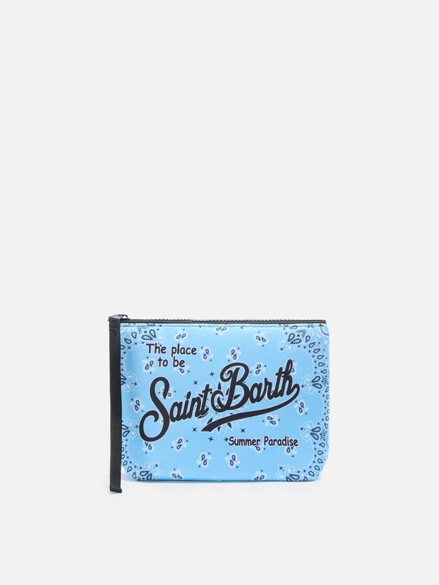 mc2-saint-barth-pochette-aline-in-scuba-con-stampa-bandana-azzurra image 1