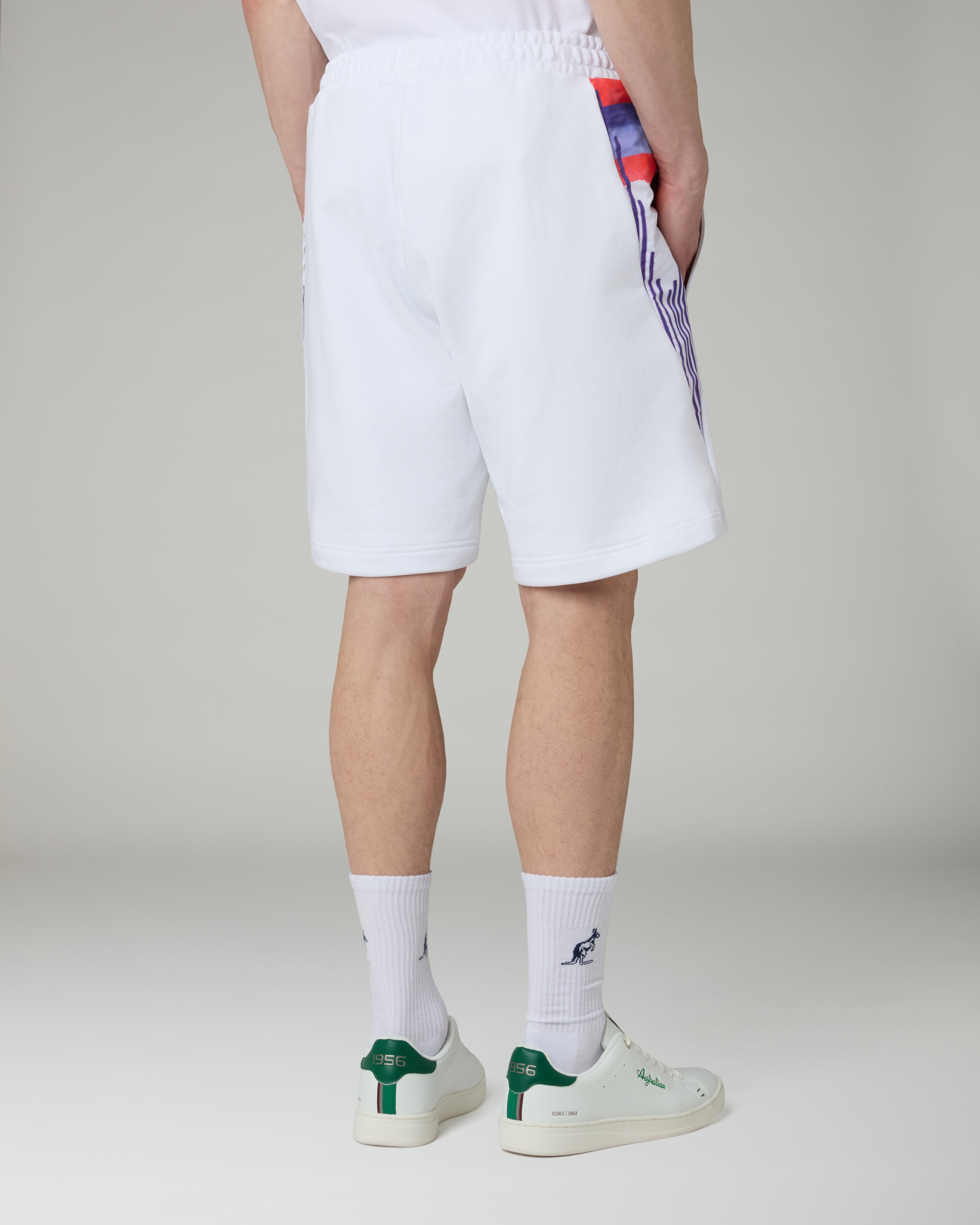 australian-goran-pink-short-shorts-felpa-bianco-con-inserti image 3