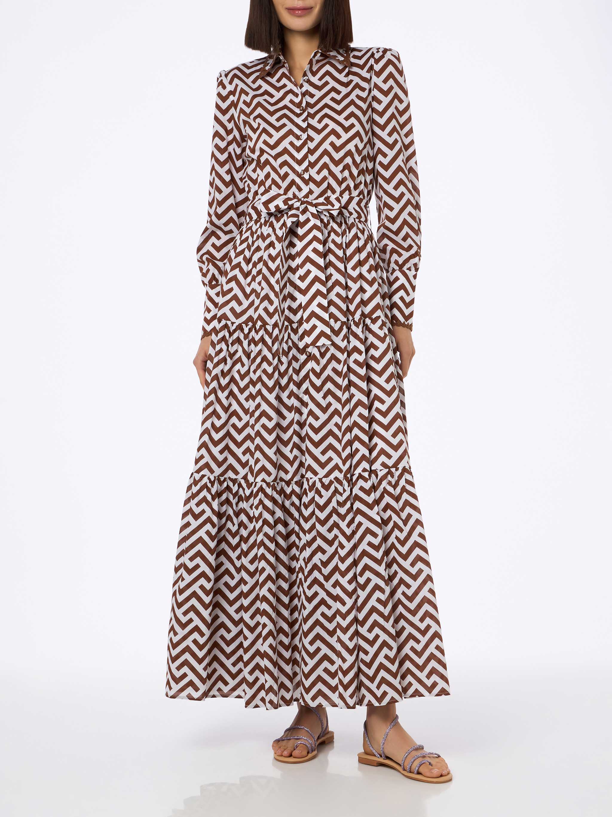 mc2-saint-barth-jensen-abito-lungo-cotone-fantasia-zig-zag image 1