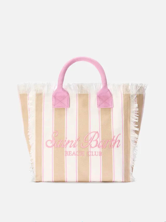 borsa-vanity-regular-mc2-saint-barth-in-canvas-a-righe-verticali-beige image 1