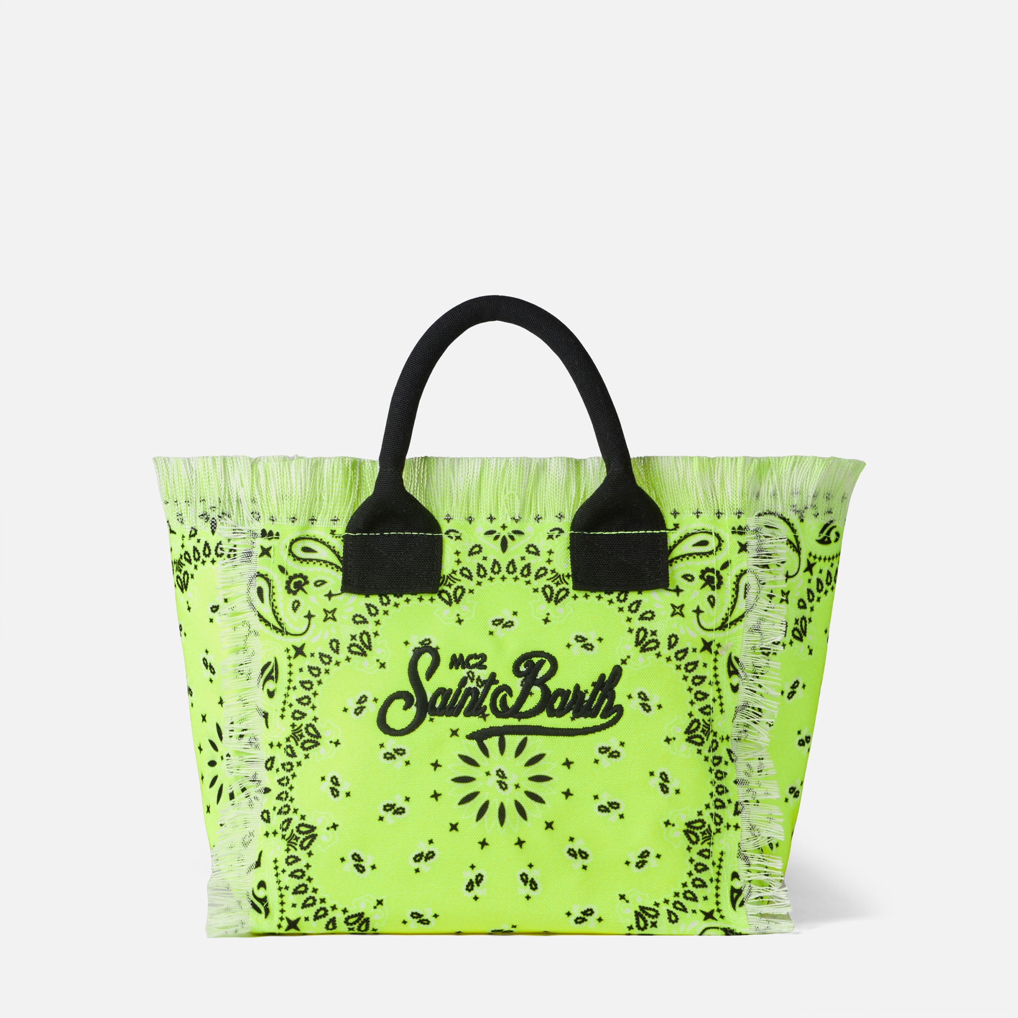 borsa-a-mano-mc2-saint-barth-colette-giallo-fluo-con-stampa-bandana image 3