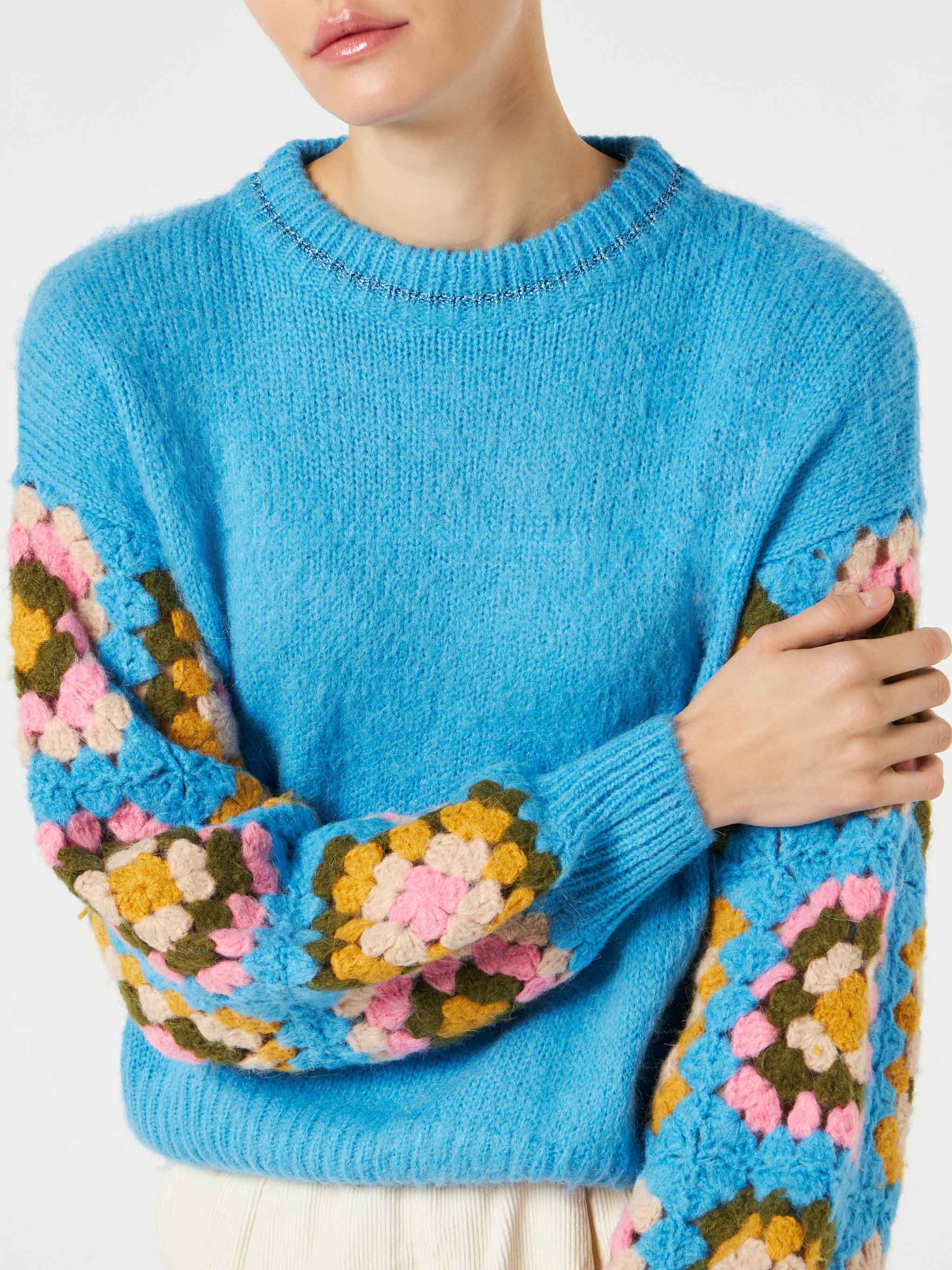 mc2-saint-barth-danya-soft-crochet-maglione-donna-azzurro image 2