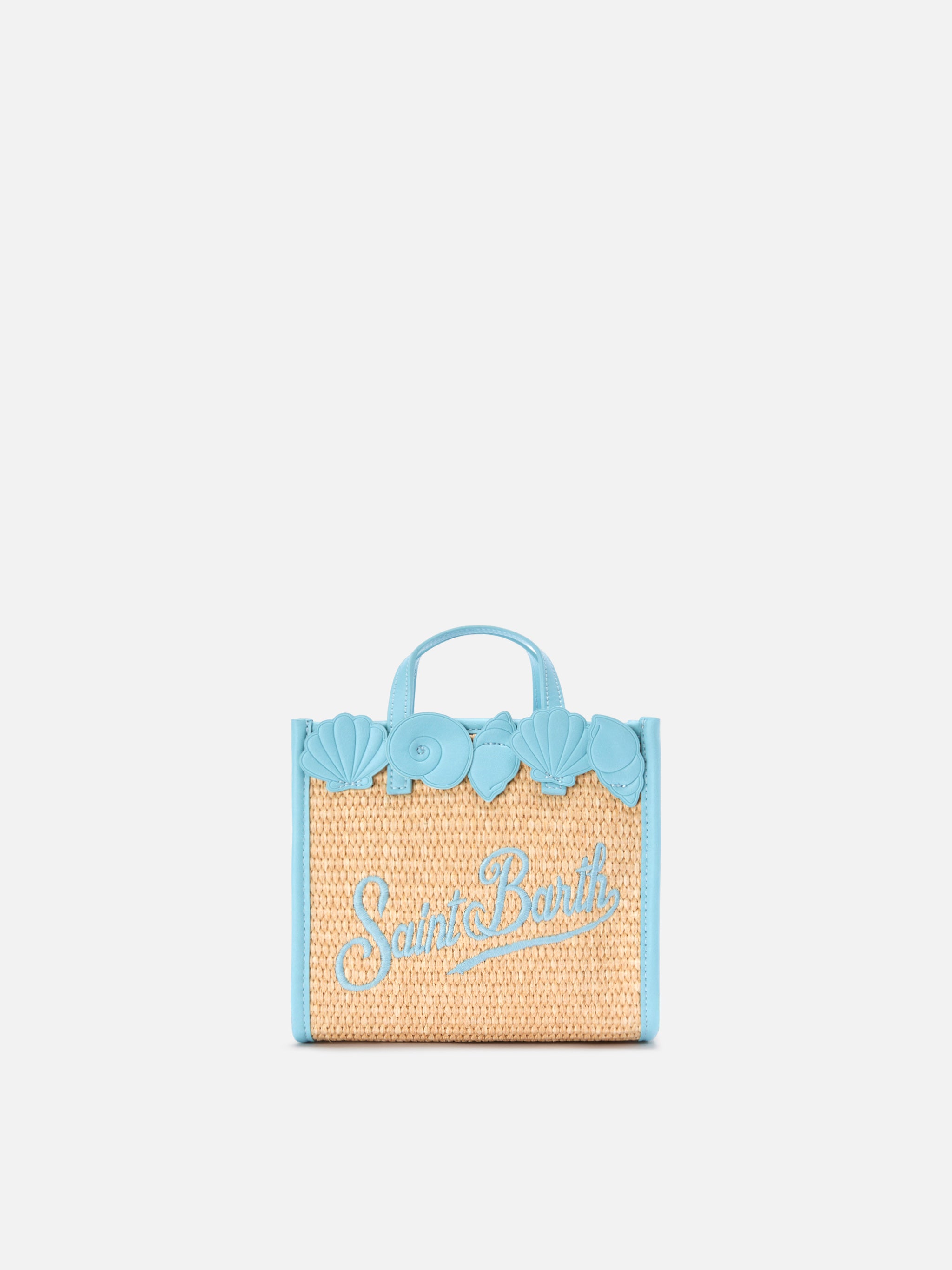mc2-saint-barth-vivian-mini-borsa-donna-effetto-paglia-marrone-conchiglie image 1