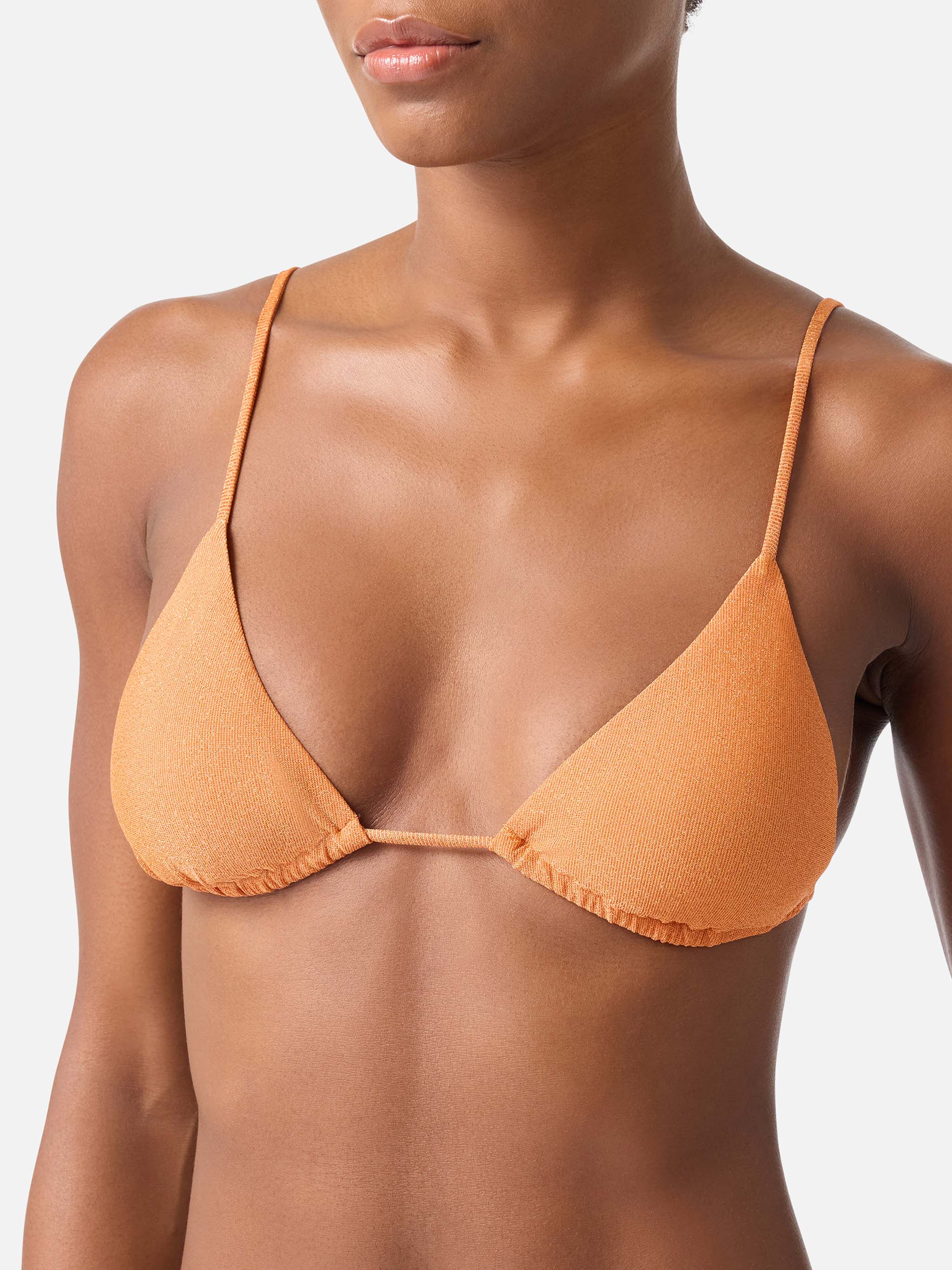 mc2-saint-barth-janet-top-bikini-triangolo-lurex-arancione-tinta-unita image 2