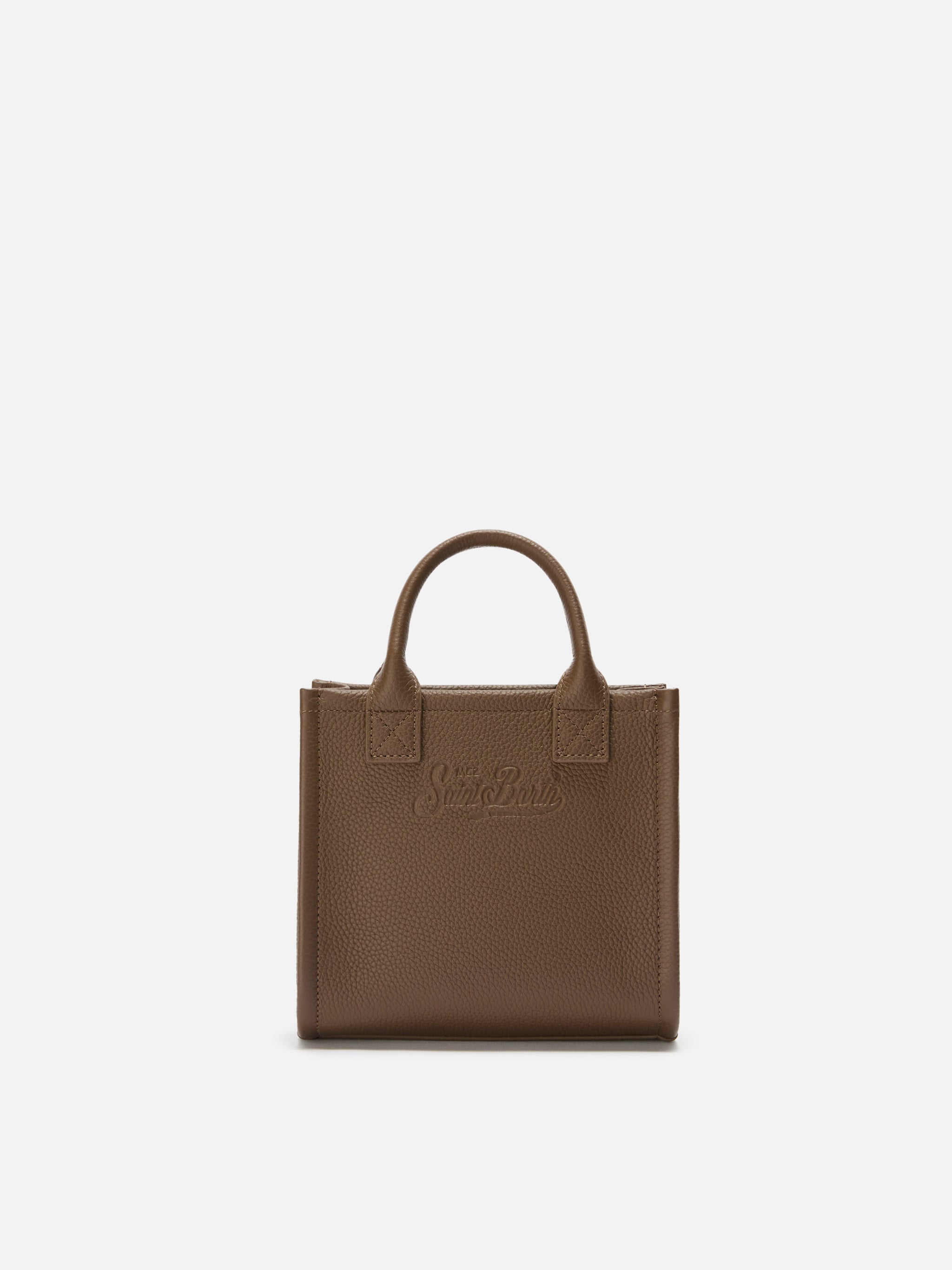 mc2-saint-barth-borsa-a-spalla-vanity-bag-mini-in-pelle-martellata-marrone image 4