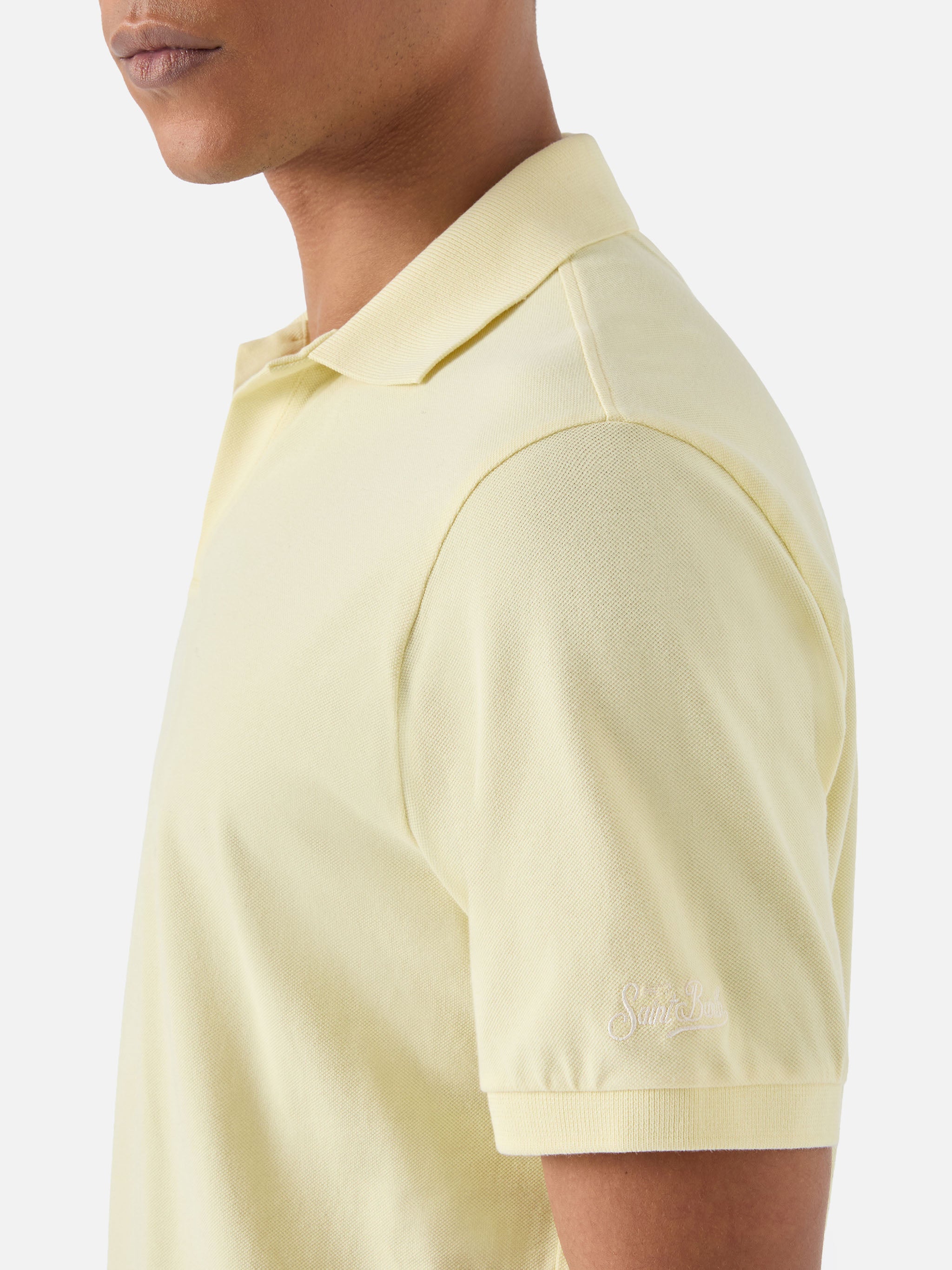 mc2-saint-barth-charles-polo-uomo-in-piquet-di-cotone-giallo-burro image 4