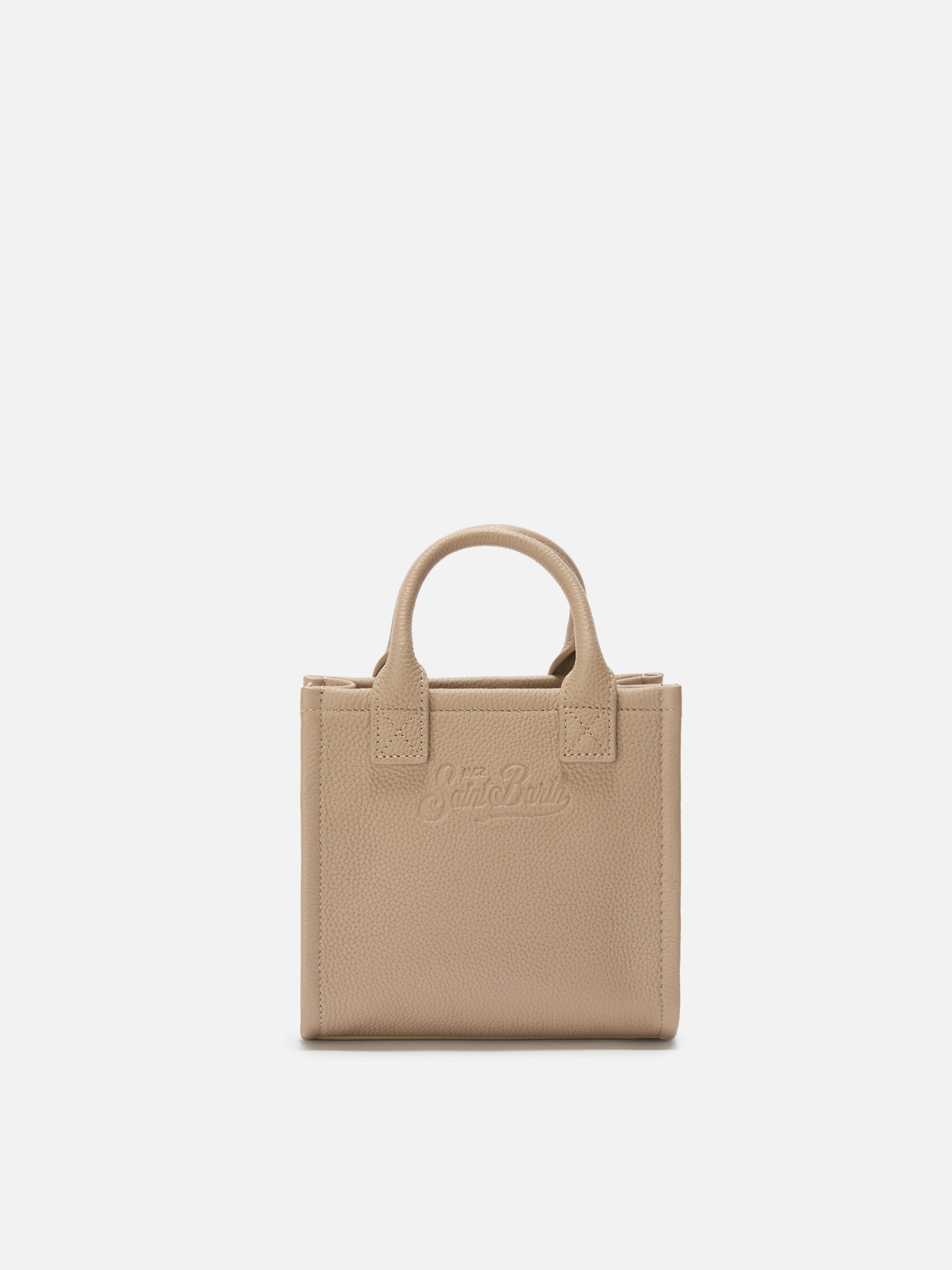 mc2-saint-barth-vanity-bag-mini-borsa-a-spalla-in-pelle-martellata-nocciola image 4