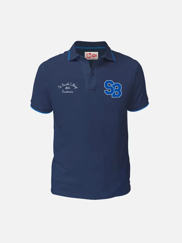 mc2-saint-barth-polo-bambino-piquet-cotone-blu-con-ricamo image 1