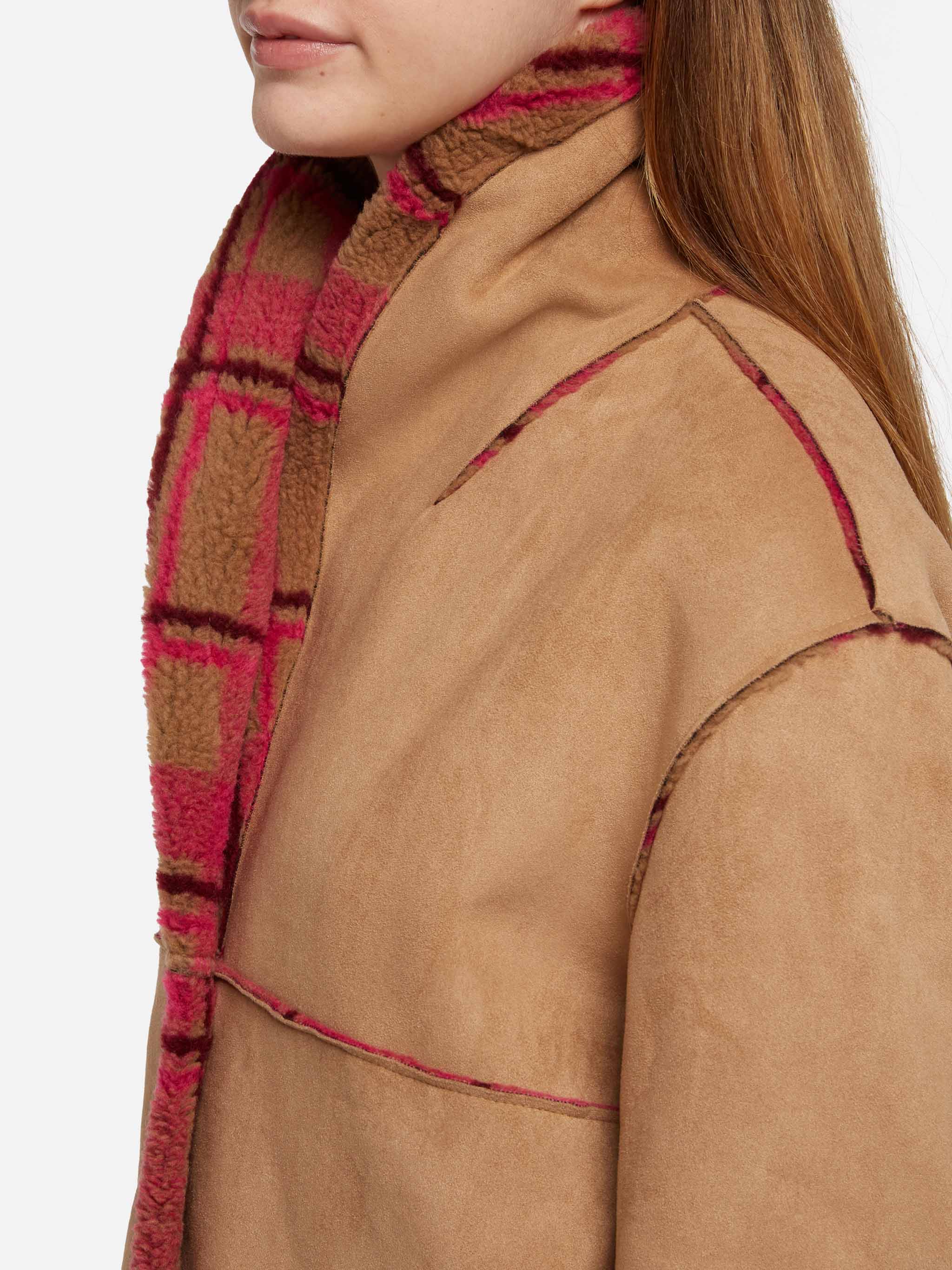 mc2-saint-barth-dorys-giacca-reversibile-effetto-shearling-stampa-tartan-oversiz image 2