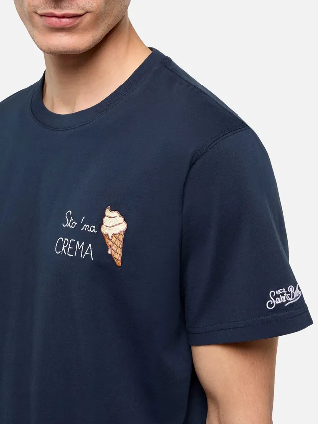 mc2-saint-barth-t-shirt-portofino-uomo-jersey-cotone-ricamo-sto-na-crema-blu-nav image 1