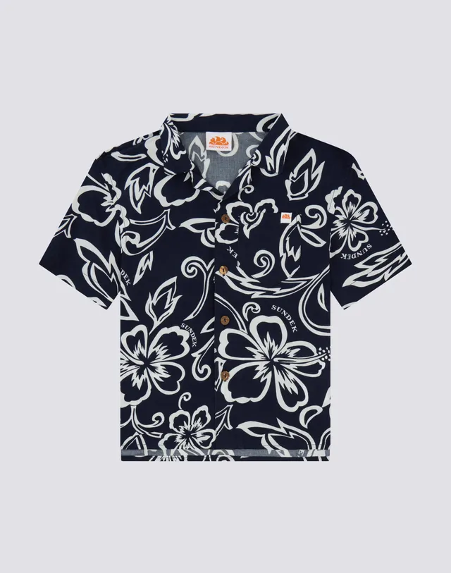 sundek-camicia-bambino-bowling-a-maniche-corte-stampa-floreale image 1