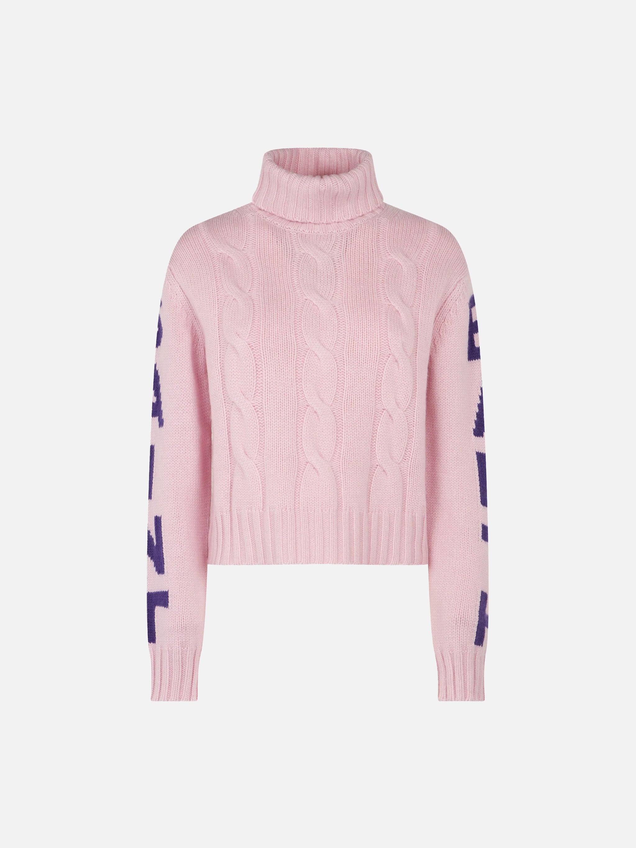 mc2-saint-barth-dolcevita-adler-jr-bambina-rosa-in-lana-e-cashmere-trecce image 1