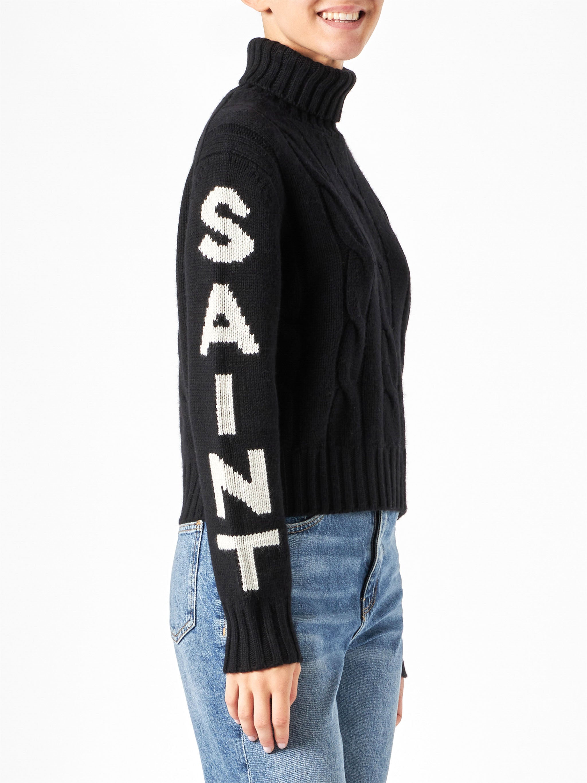 mc2-saint-barth-maglione-adler-a-collo-alto-intrecciato-nero-con-jacquard-saint- image 2