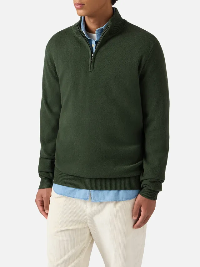 mc2-saint-barth-jermyn-pullover-mezza-zip-lambswool-verde-muschio-uomo image 1