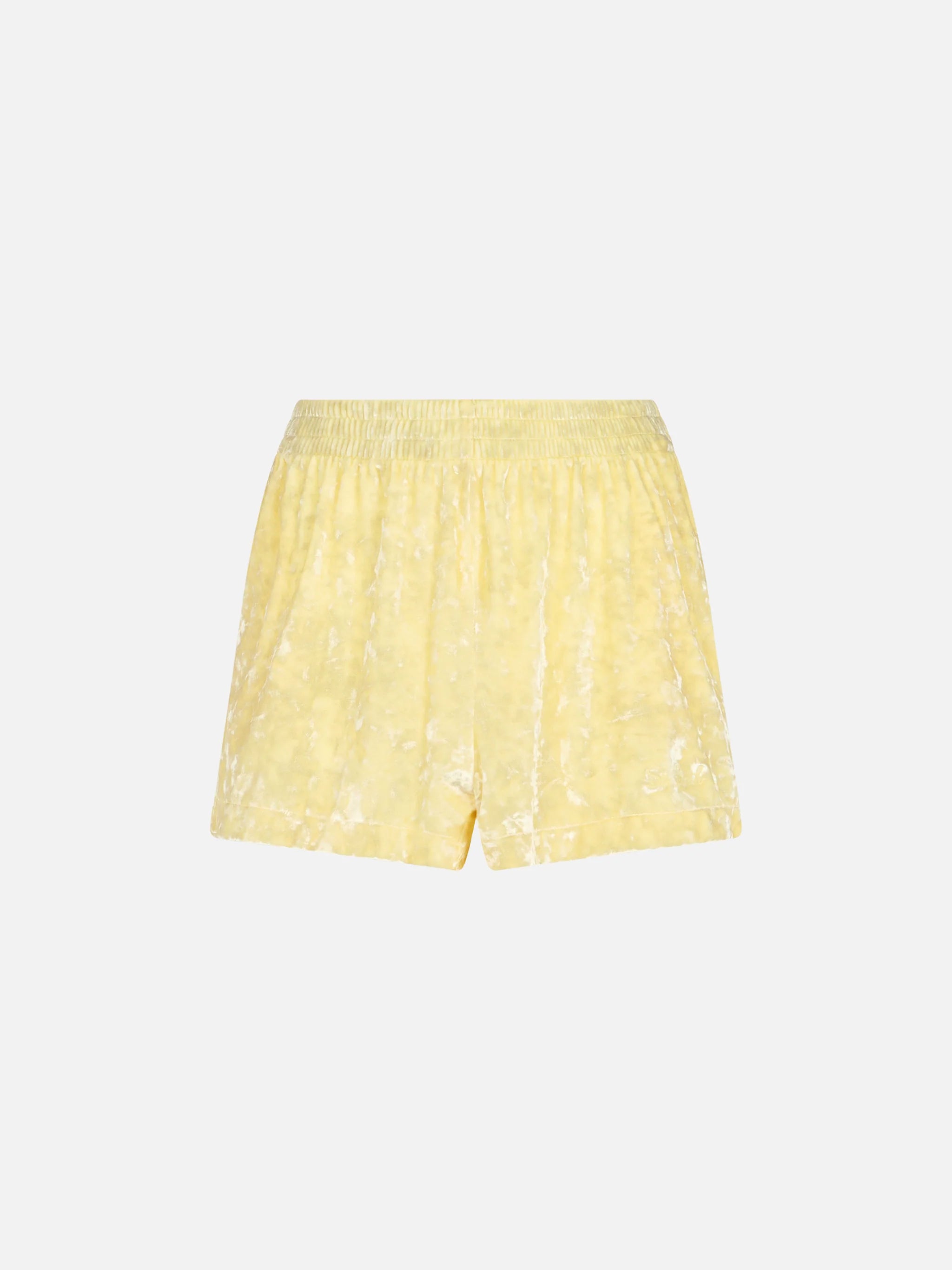 mc2-saint-barth-short-cate-donna-giallo-chiaro-in-ciniglia-pull-up image 4