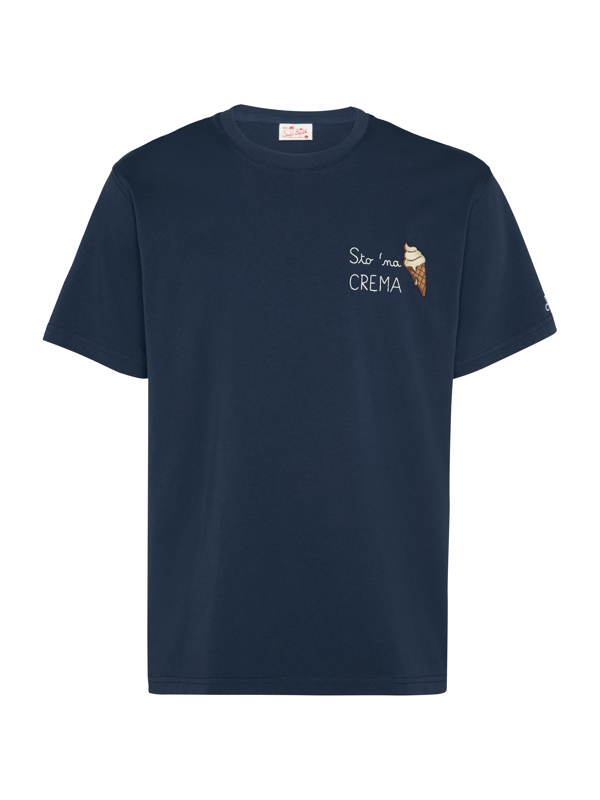mc2-saint-barth-t-shirt-portofino-uomo-jersey-cotone-ricamo-sto-na-crema-blu-nav image 4