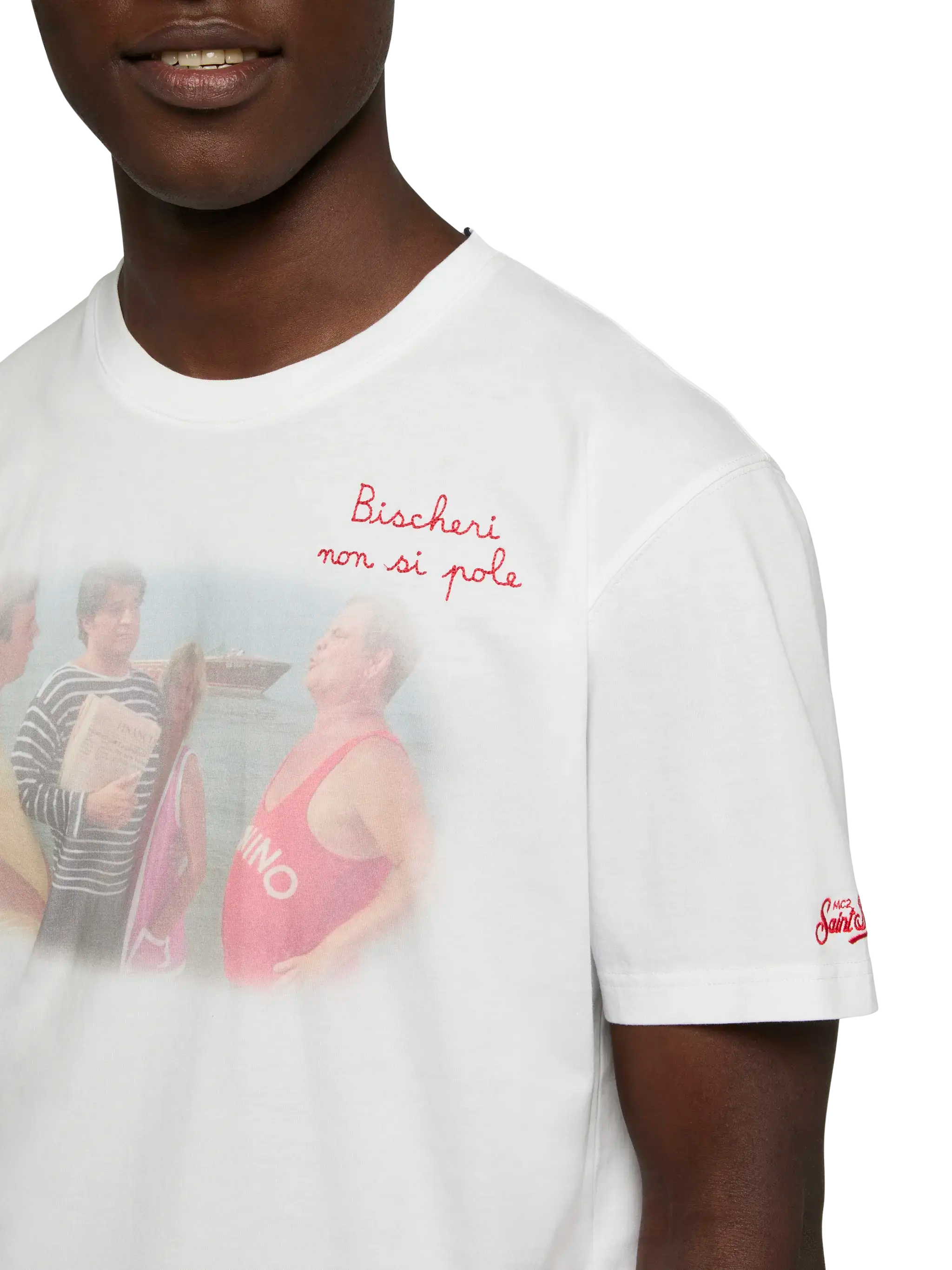 mc2-saint-barth-t-shirt-man-uomo-bianca-cotone-ricamo-bischeri-sapore-di-mare image 2
