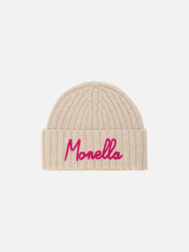 mc2-saint-barth-wengen-berretto-a-coste-beige-con-ricamo-monella image 1