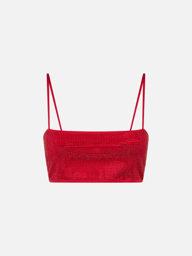 mc2-saint-barth-athena-top-a-fascia-donna-rosso-con-strass image 1