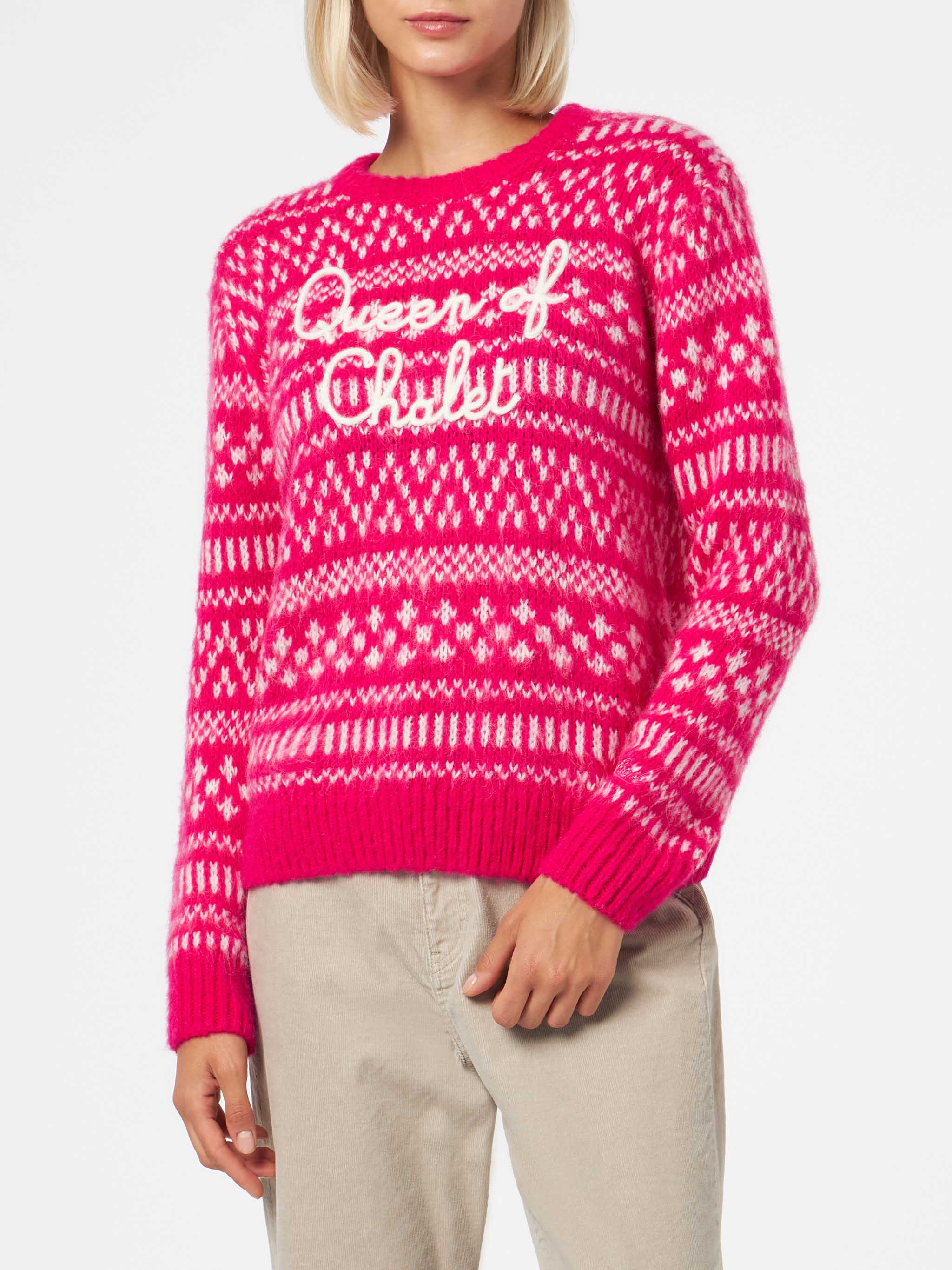 mc2-saint-barth-new-queen-que0025-maglia-donna-fucsia-queen-of-chalet-fair-isle image 1