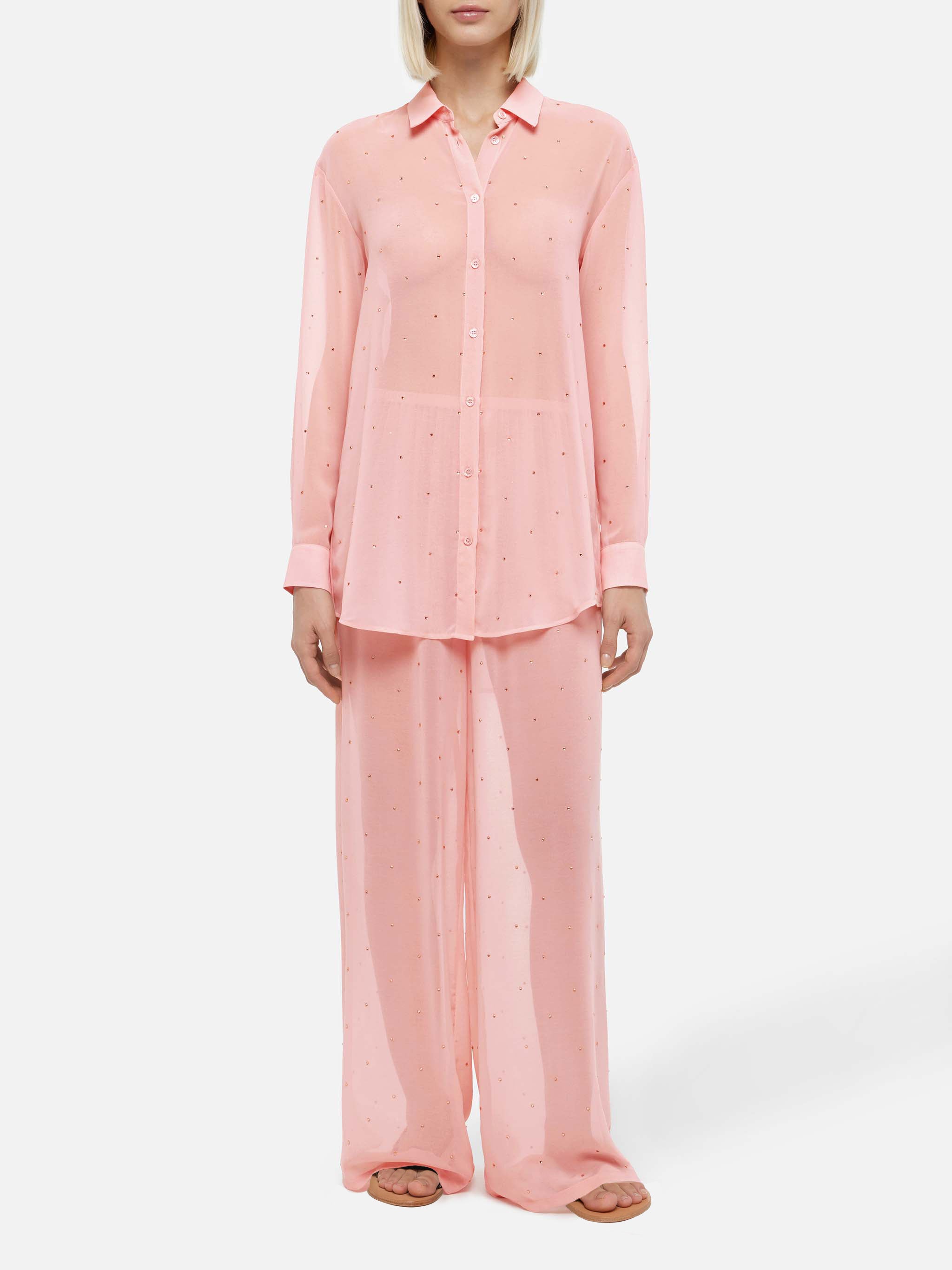 mc2-saint-barth-brigitte-camicia-donna-georgette-rosa-con-strass image 3