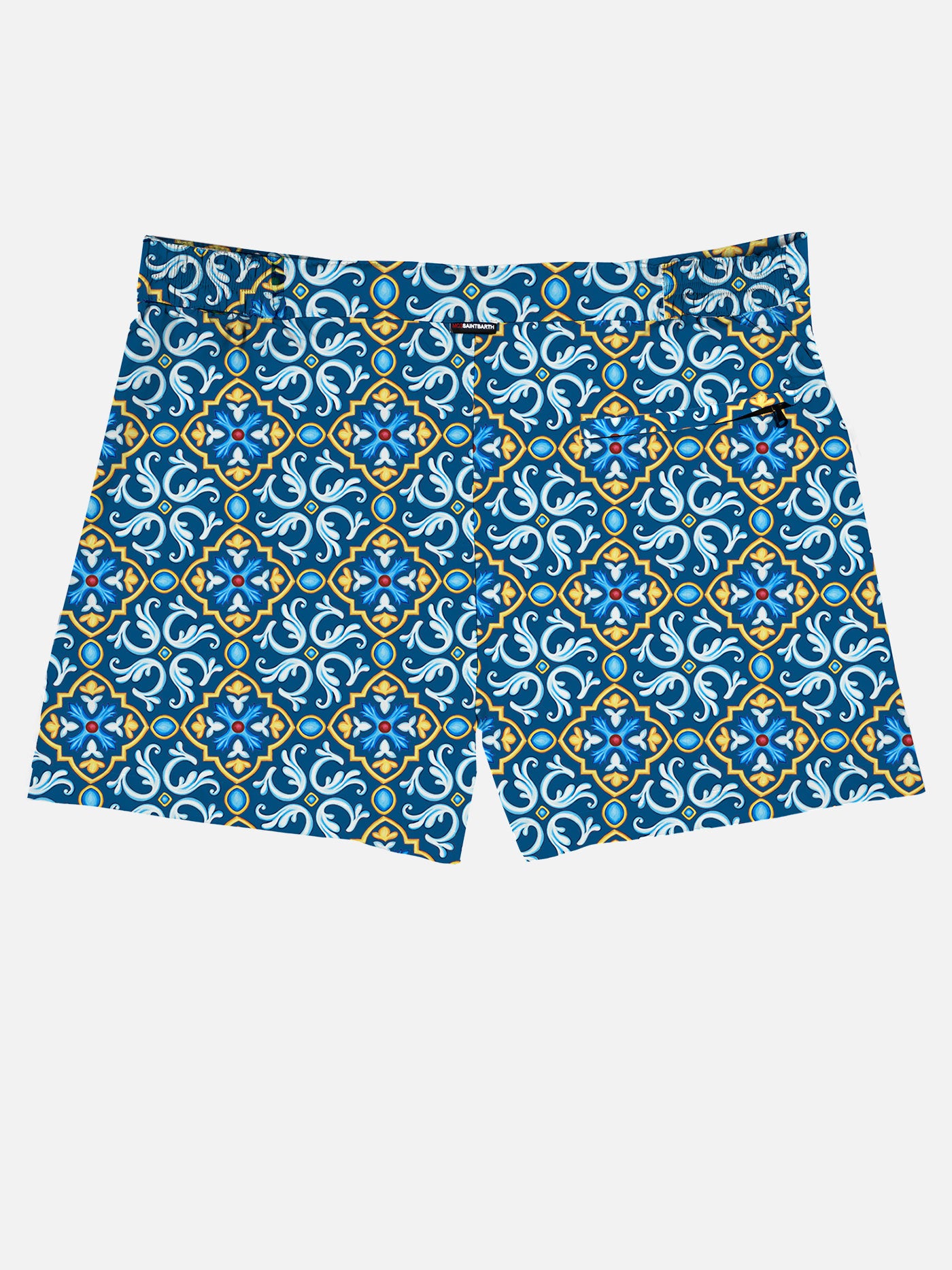 mc2-saint-barth-harrys-costume-mare-uomo-corto-stampa-maiolica-blu image 2