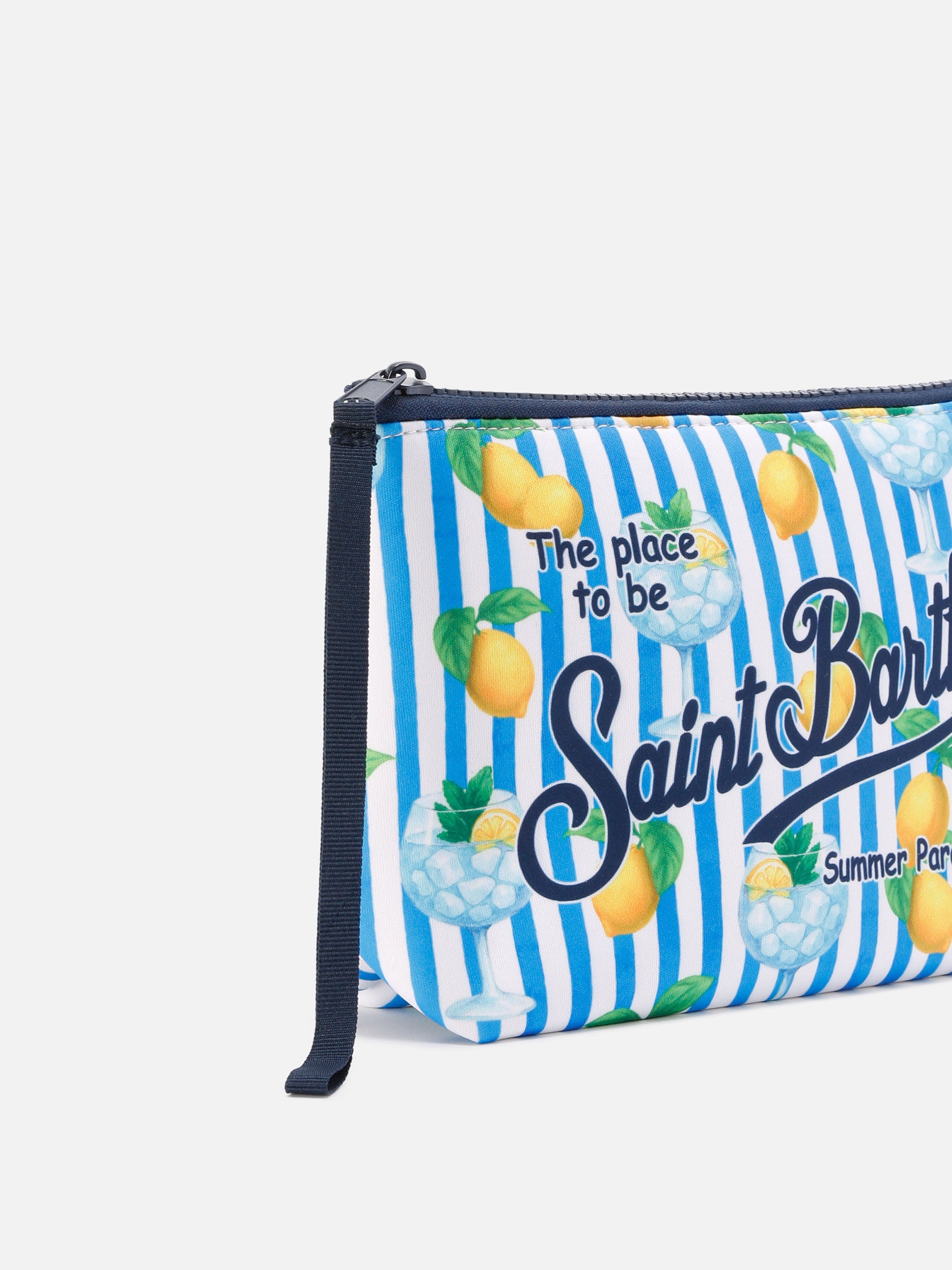 mc2-saint-barth-aline-pochette-in-scuba-blu-a-righe-con-limoni-e-gin-tonic image 2
